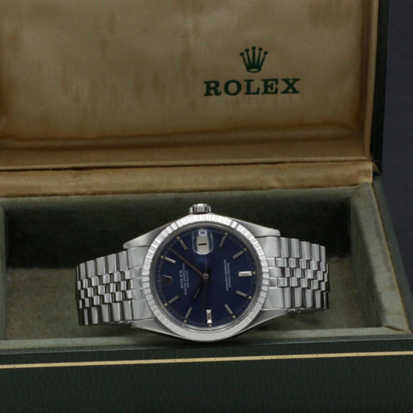 Rolex Datejust 1603 (1973) - Blauw wijzerplaat 36mm Staal (3/7)