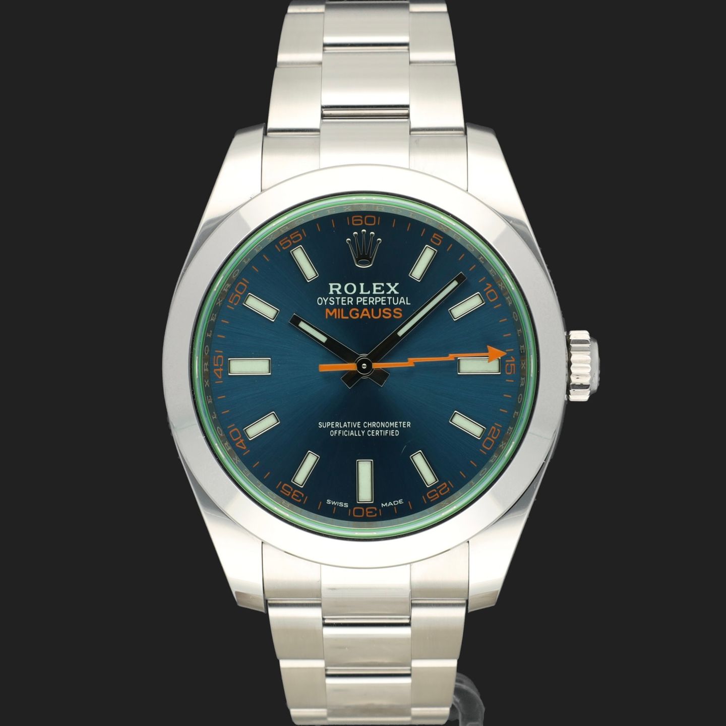 Rolex Milgauss 116400GV (2022) - 40mm Staal (3/8)