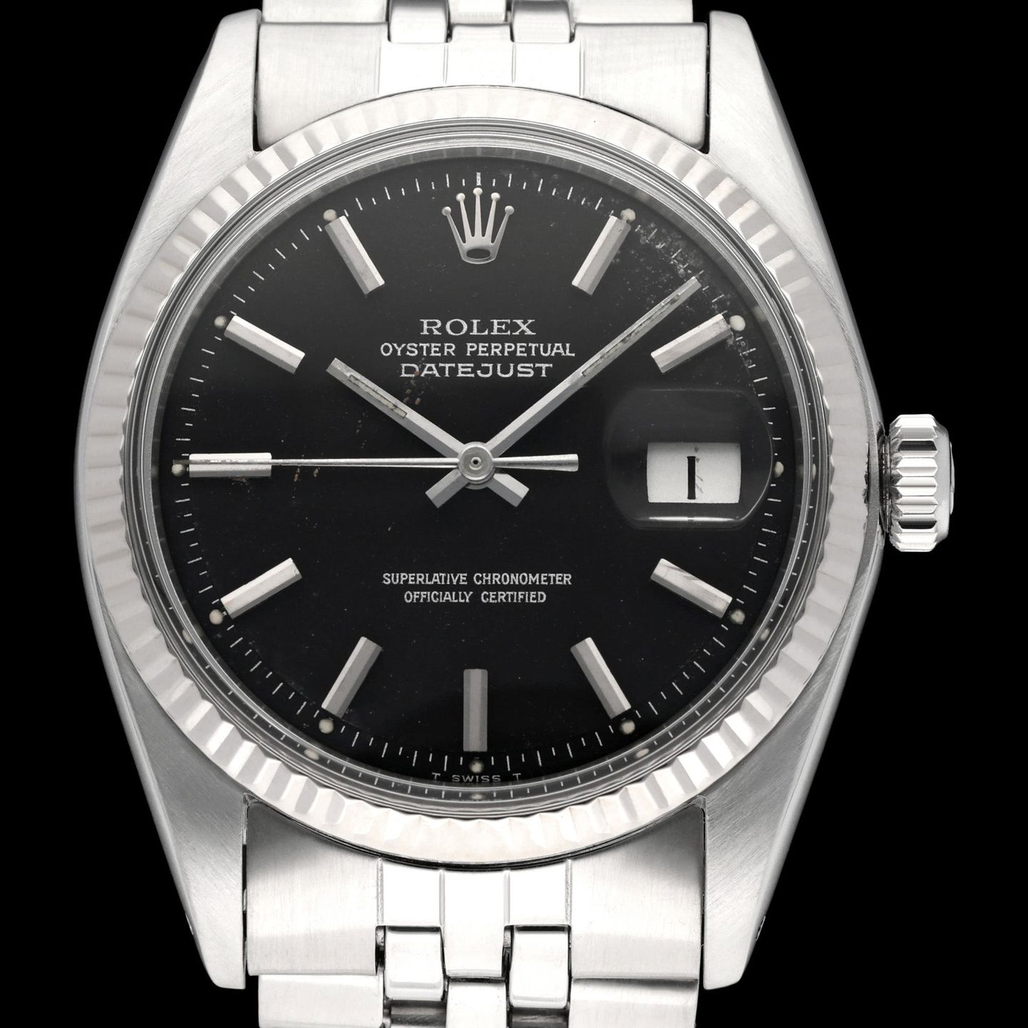 Rolex Datejust 1601 (1973) - Black dial 36 mm Steel case (1/7)