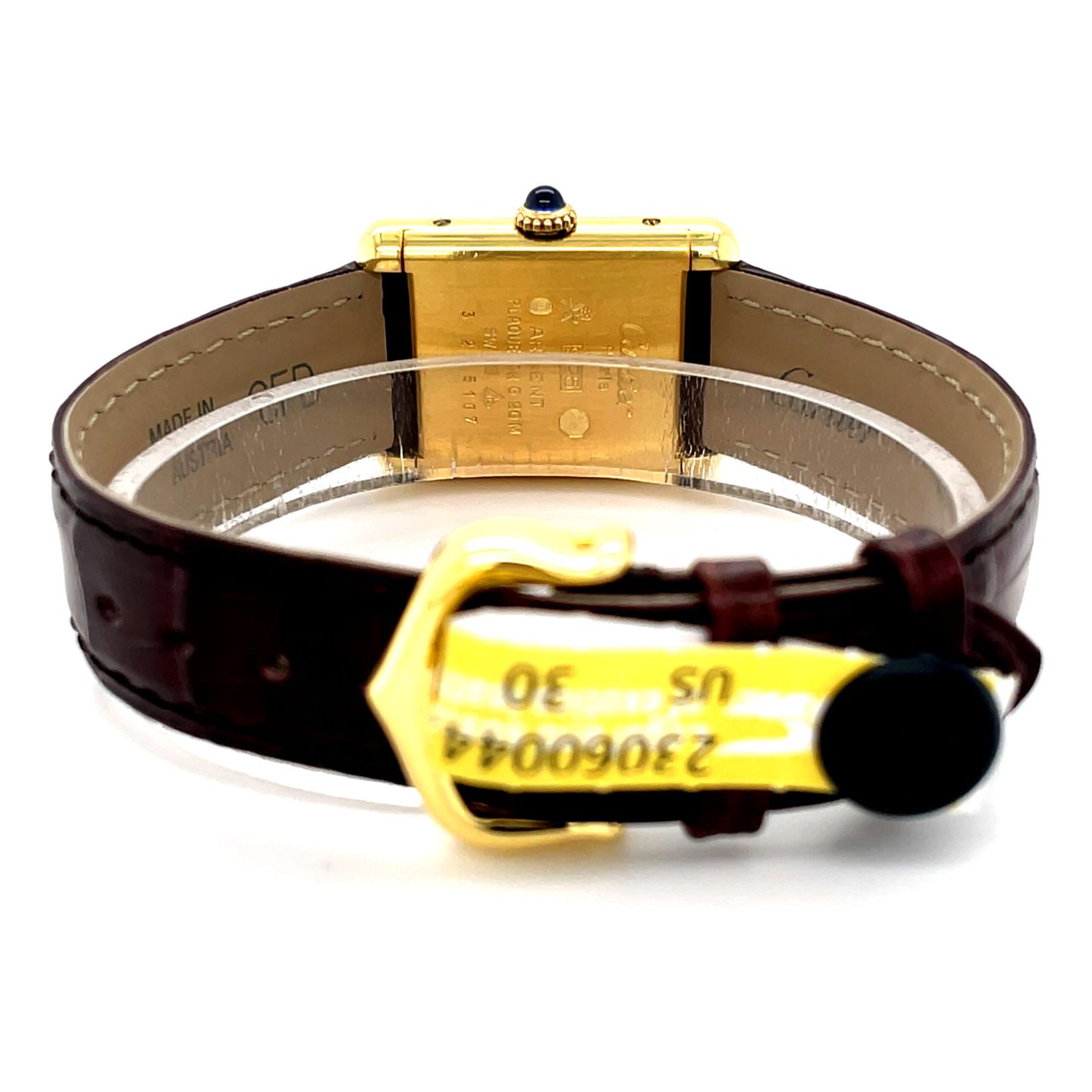 Cartier Tank Vermeil Cartier Tank Vermeil SM (Unknown (random serial)) - Red dial 28 mm Silver case (6/8)