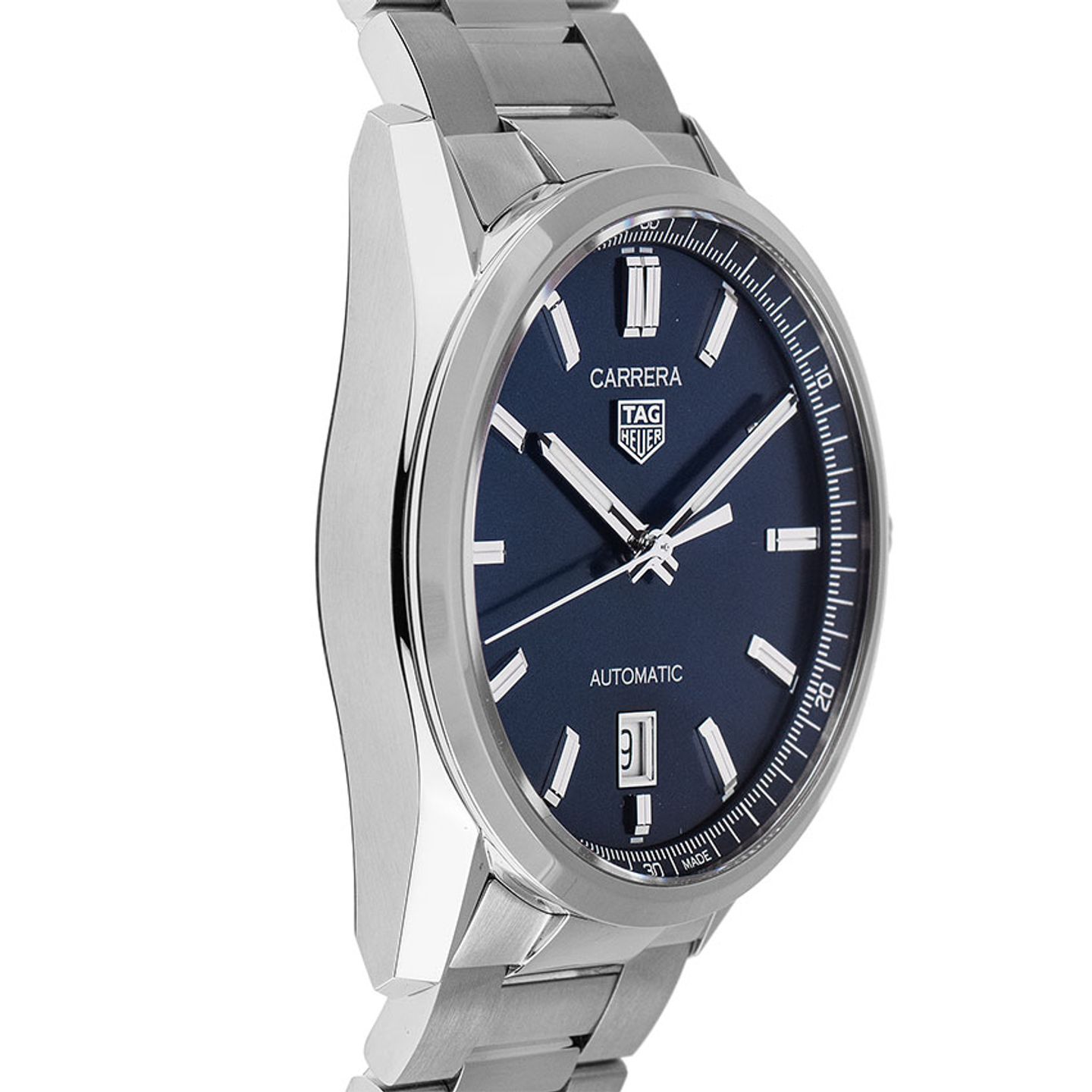 TAG Heuer Carrera Calibre 5 WBN2112.BA0639 (2025) - Blauw wijzerplaat 39mm Staal (5/7)