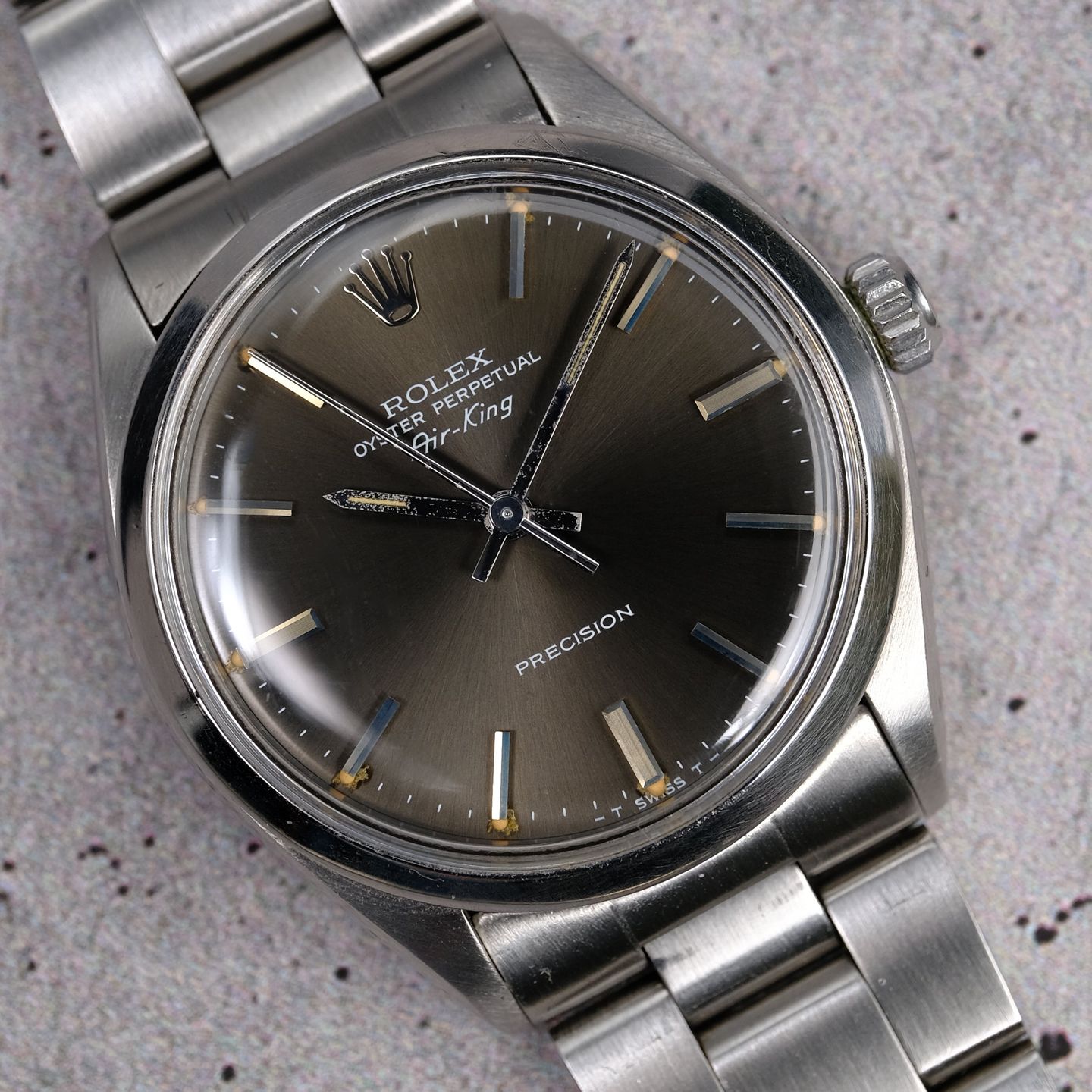 Rolex Air-King 5500 (1977) - Zwart wijzerplaat 34mm Staal (1/4)