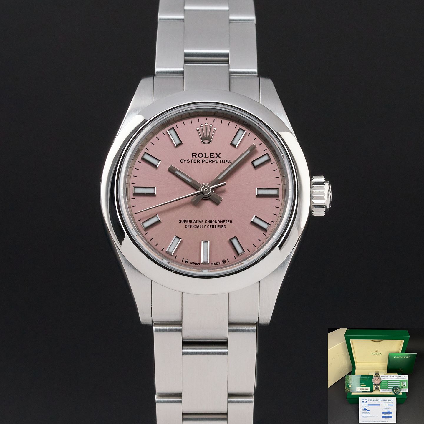 Rolex Oyster Perpetual 28 276200 (2021) - Pink dial 28 mm Steel case (1/7)