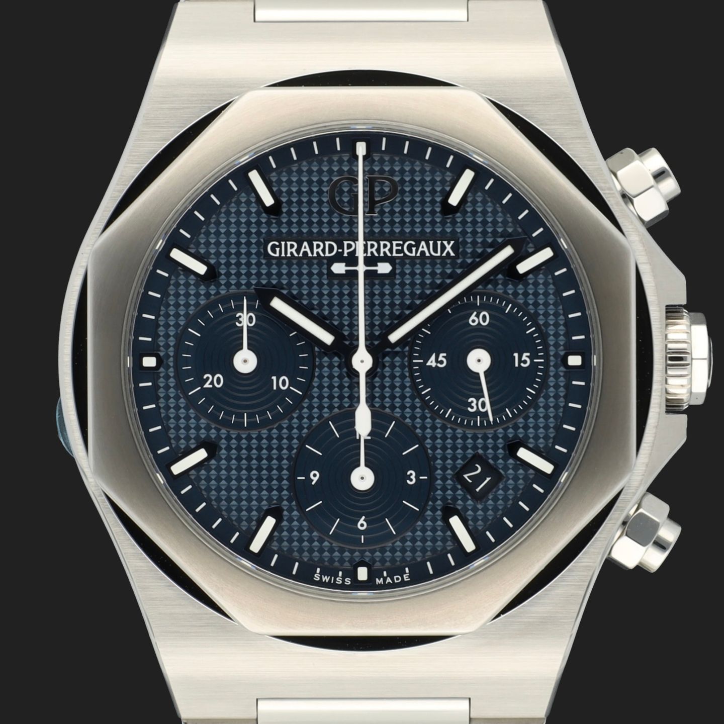 Girard-Perregaux Laureato 81020-11-431-11A (2026) - Blue dial 43 mm Steel case (3/8)