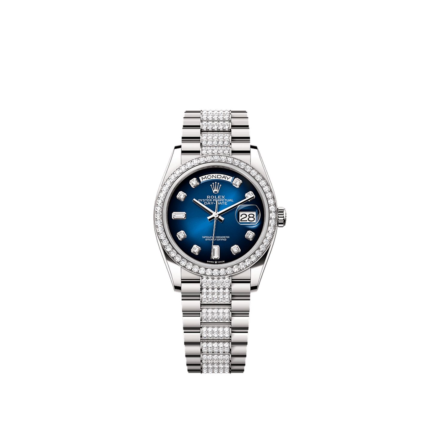Rolex Day-Date 36 128349RBR (2025) - Blauw wijzerplaat 36mm Witgoud (1/1)