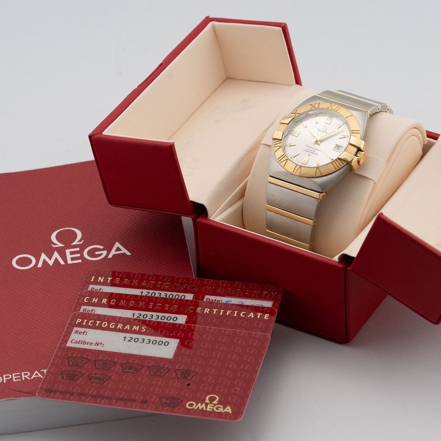 Omega Constellation Double Eagle 1203.30.00 (2007) - Silver dial 38 mm Gold/Steel case (5/6)
