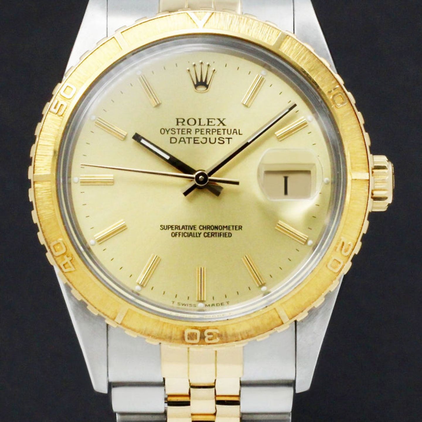Rolex Datejust Turn-O-Graph 16253 (1976) - Champagne wijzerplaat 36mm Goud/Staal (1/7)