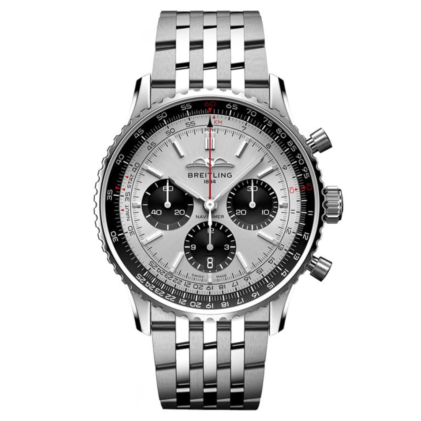 Breitling Navitimer 1 B01 Chronograph AB0138241G1A1 (2024) - Zilver wijzerplaat 43mm Staal (1/1)