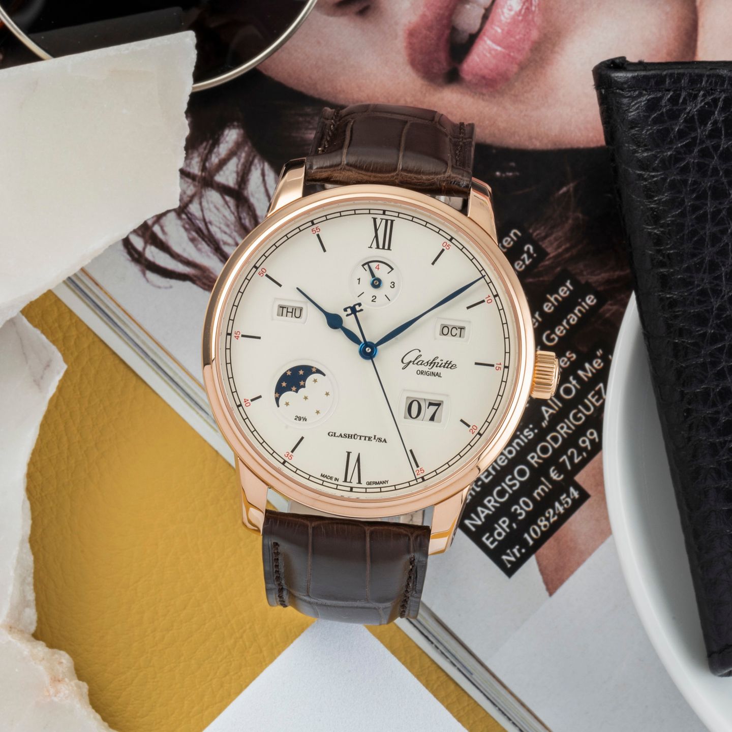 Glashütte Original Senator Excellence 1-36-02-02-05-01 (Onbekend (willekeurig serienummer)) - Zilver wijzerplaat 42mm Roodgoud (1/8)