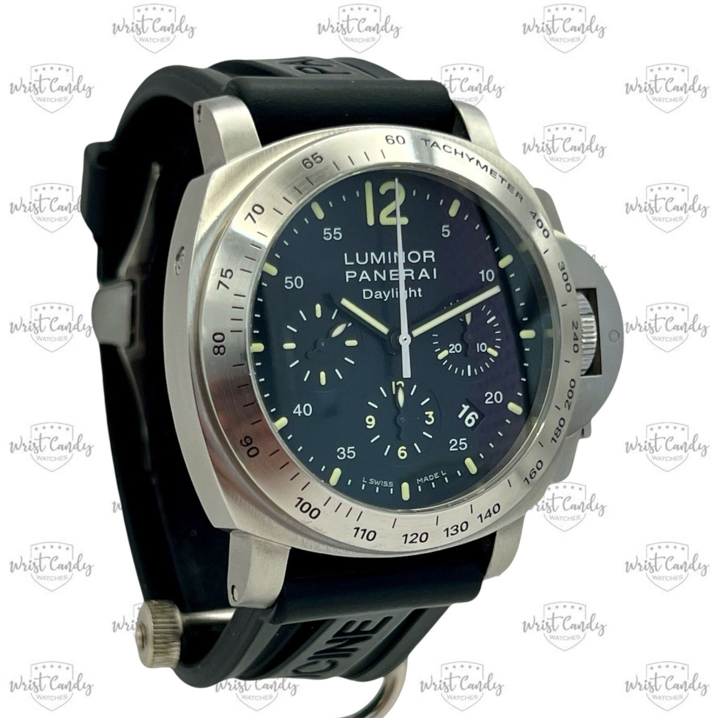 Panerai Luminor Chrono PAM00250 (2010) - Black dial 44 mm Steel case (3/8)