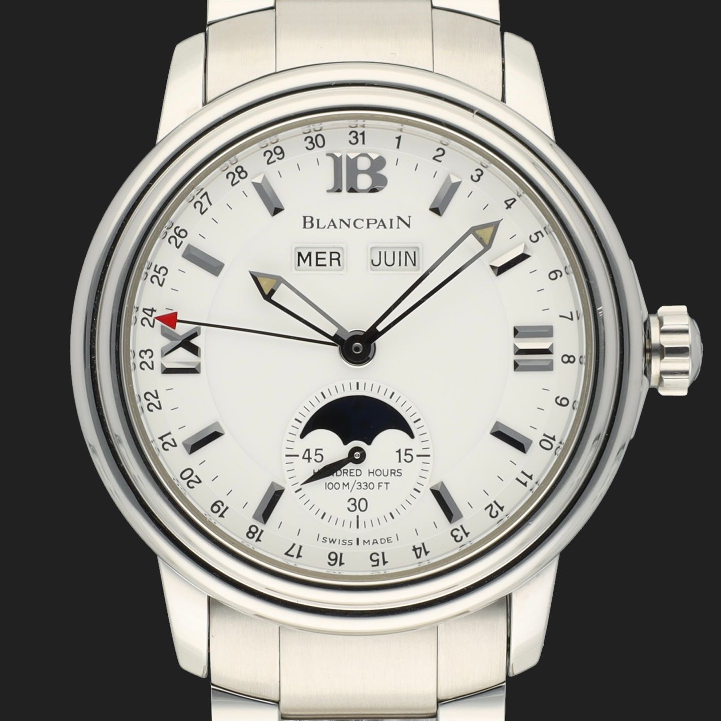 Blancpain Léman Moonphase 2763-1127 (1997) - White dial 39 mm Steel case (2/8)