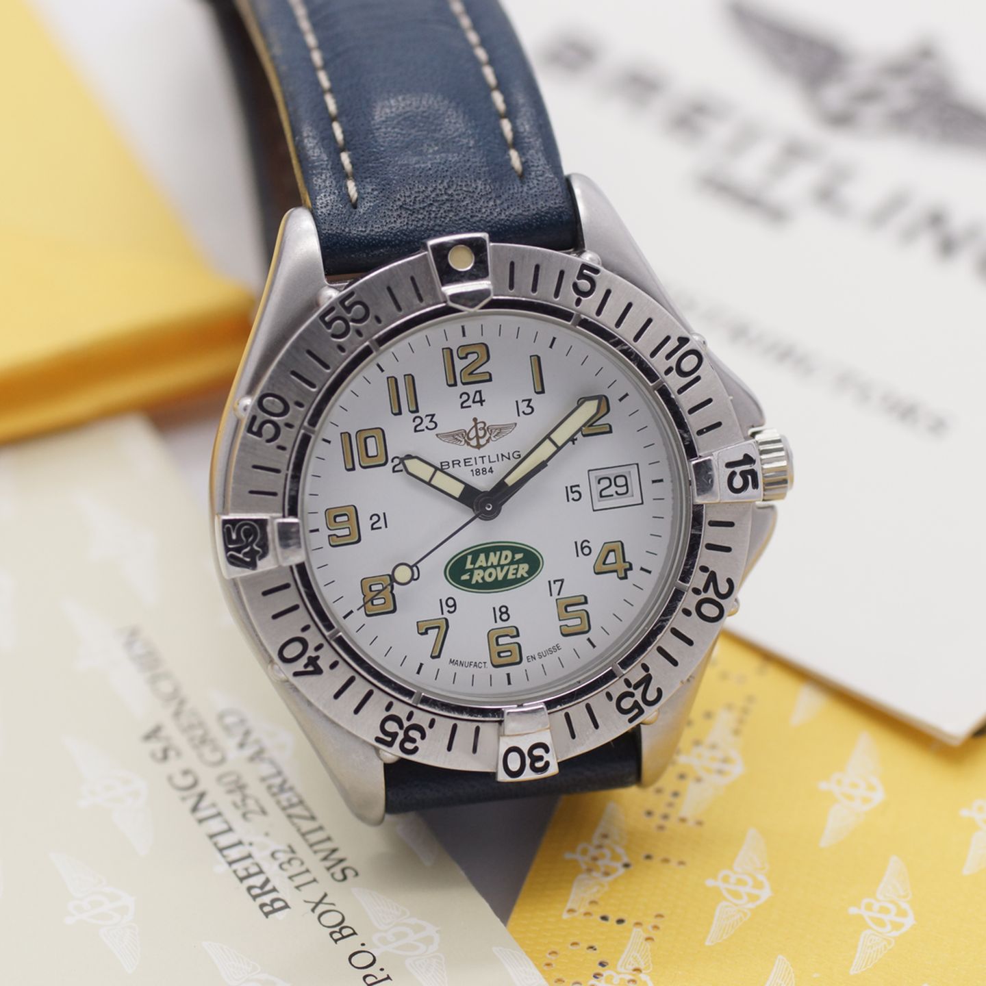 Breitling Colt Quartz A57035 (1997) - Wit wijzerplaat 38mm Staal (1/8)