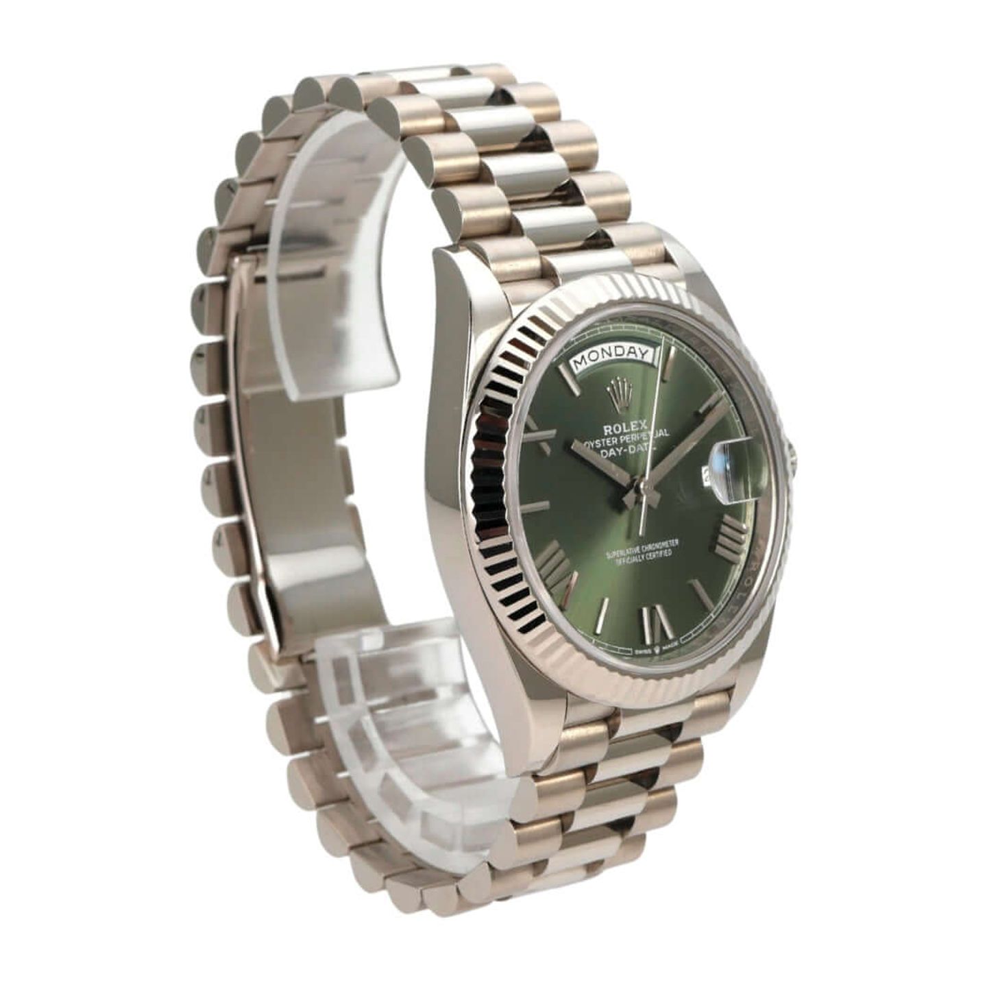 Rolex Day-Date 40 228239 (2022) - Green dial 40 mm White Gold case (4/8)