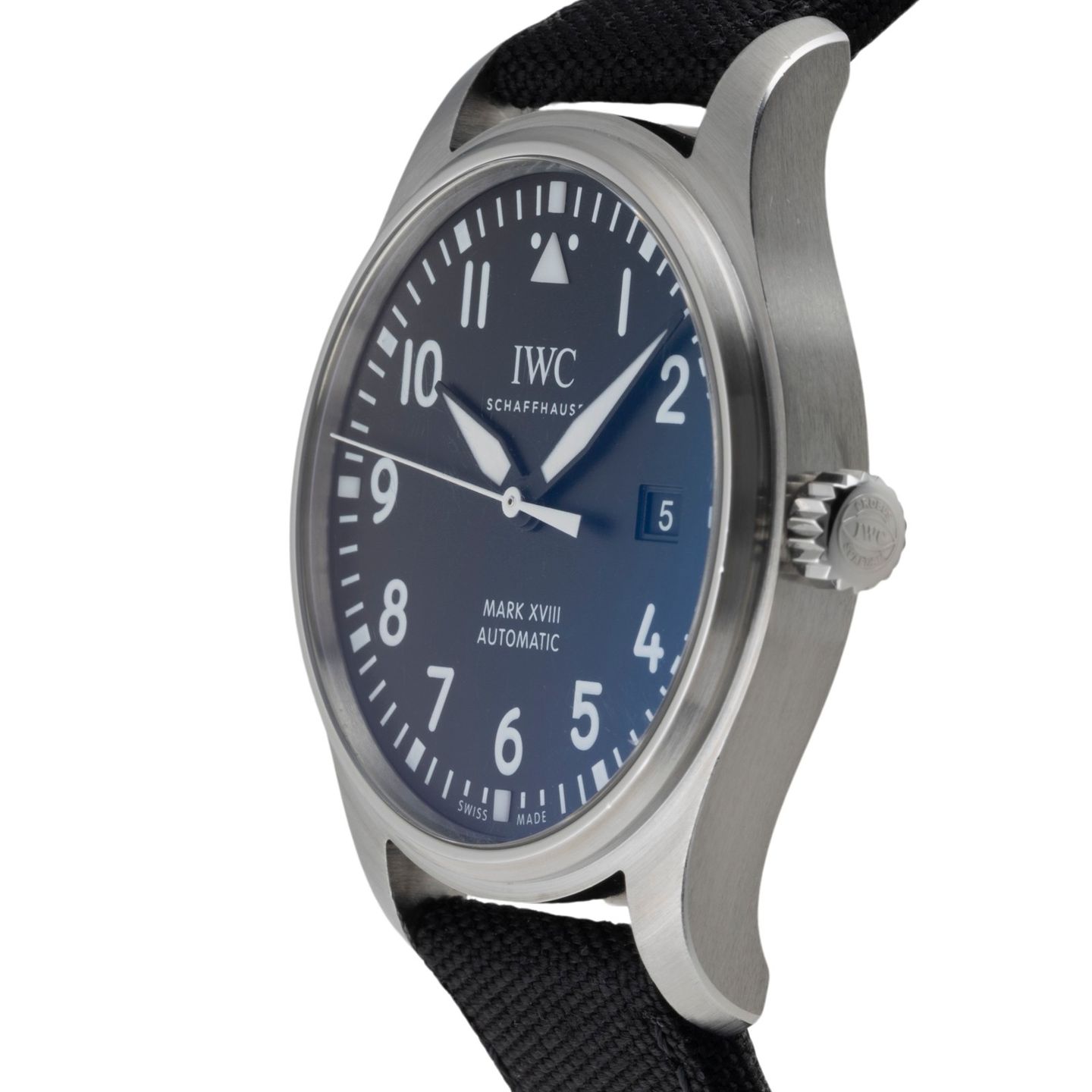 IWC Pilot Mark IW327001 (Onbekend (willekeurig serienummer)) - Zwart wijzerplaat 40mm Staal (6/8)