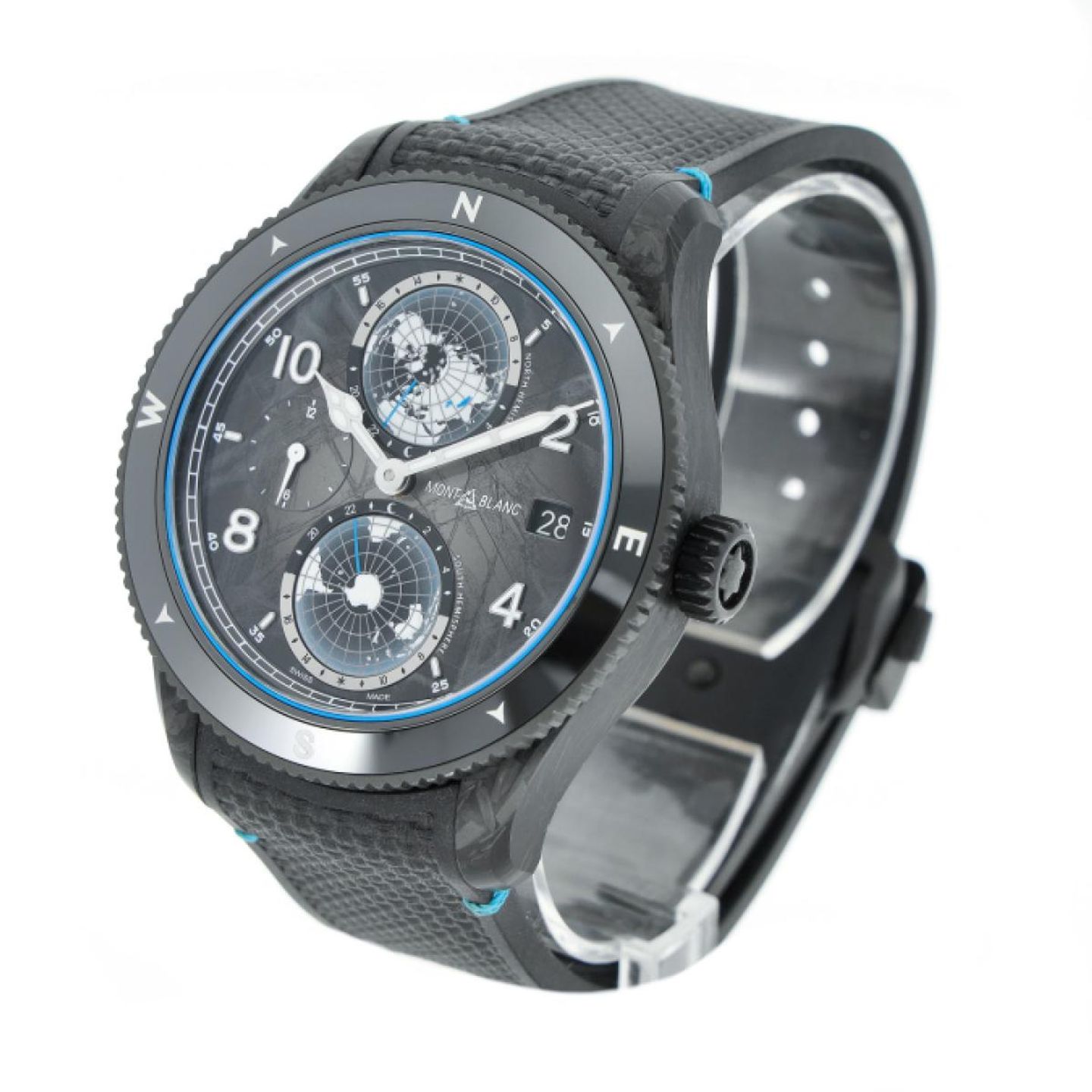 Montblanc Geosphere MB132300 (2024) - Zwart wijzerplaat 43mm Carbon (2/5)