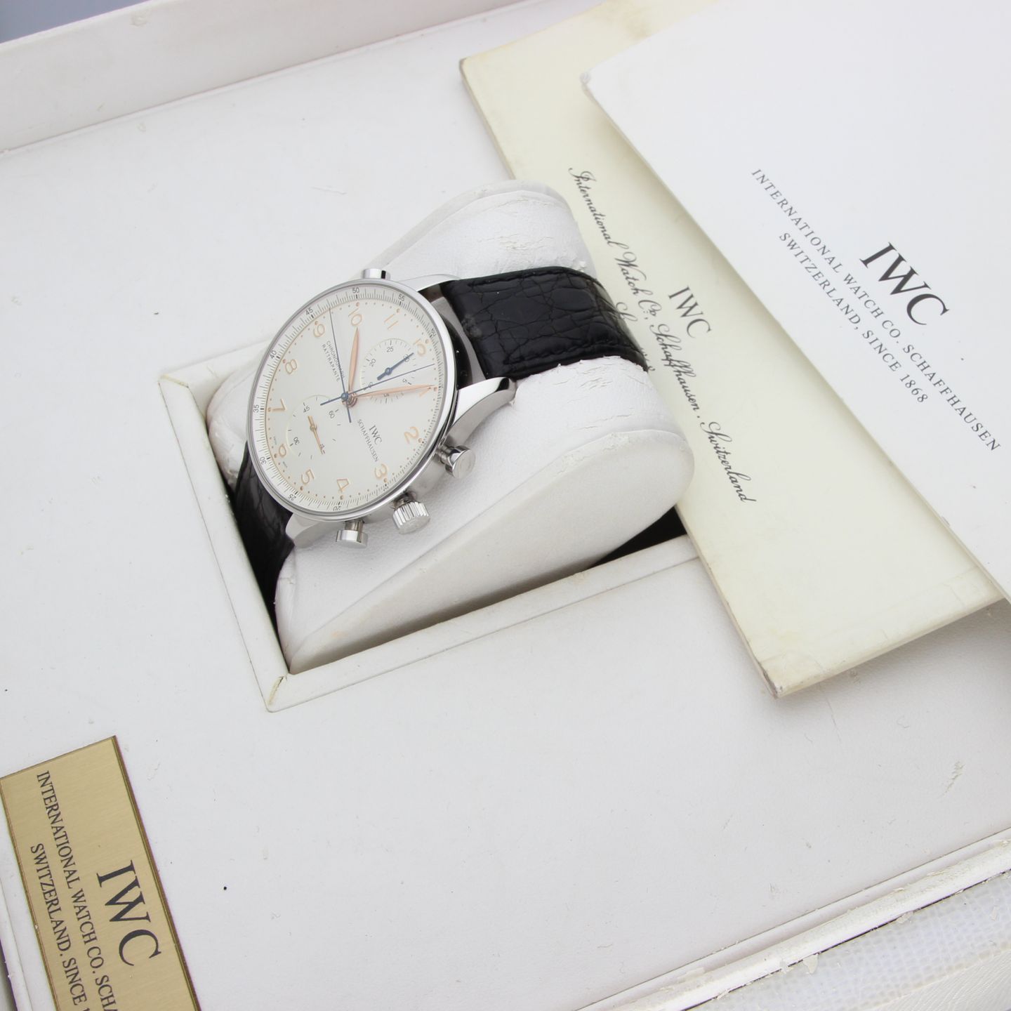 IWC Portuguese Chronograph IW3712 (1998) - Silver dial 42 mm Steel case (8/8)