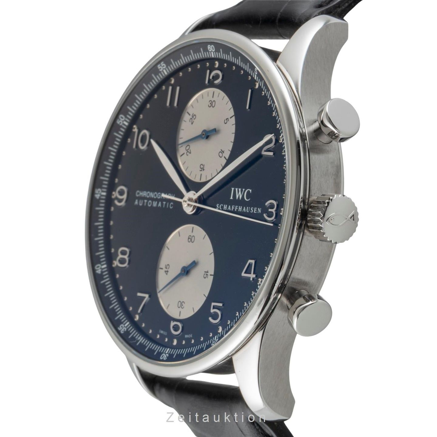 IWC Portuguese Chronograph IW371404 (Unknown (random serial)) - Black dial 41 mm Steel case (5/8)