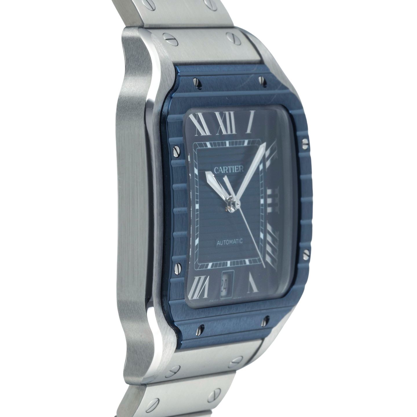 Cartier Santos WSSA0048 (Unknown (random serial)) - Blue dial 40 mm Steel case (7/8)