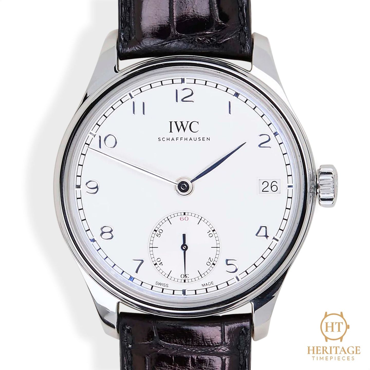 IWC Portuguese Hand-Wound IW510203 (Unknown (random serial)) - White dial 43 mm Steel case (2/8)