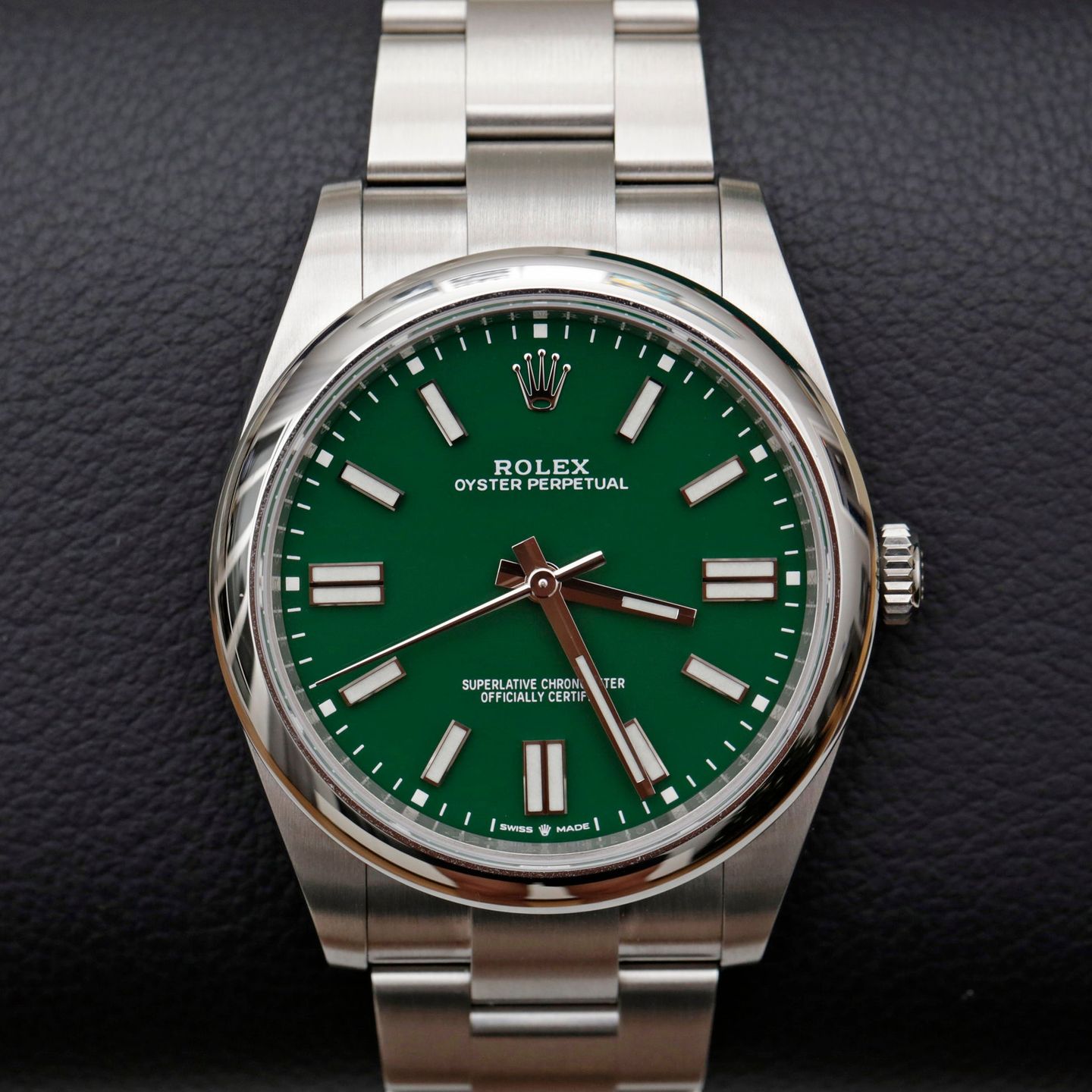 Rolex Oyster Perpetual 41 124300 (2023) - Groen wijzerplaat 41mm Staal (1/7)