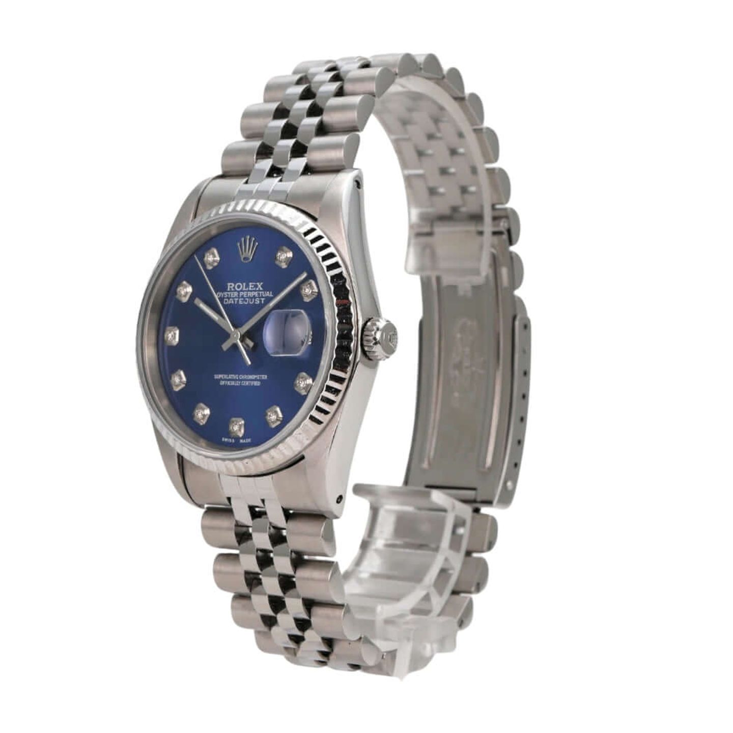 Rolex Datejust 36 16234 (1991) - Blauw wijzerplaat 36mm Staal (3/8)