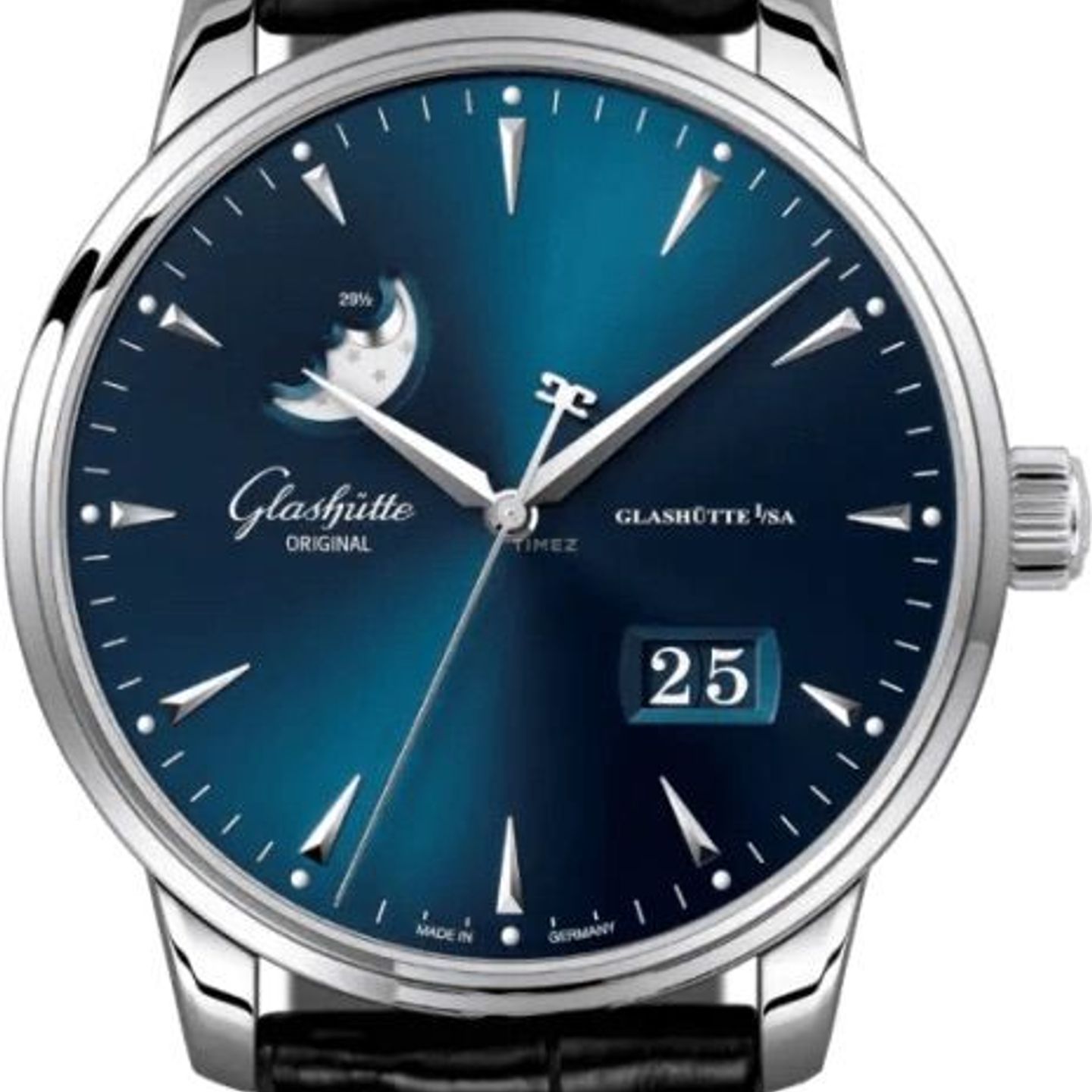 Glashütte Original Senator Excellence 1-36-04-04-02-30 (2024) - Blauw wijzerplaat 42mm Staal (1/8)