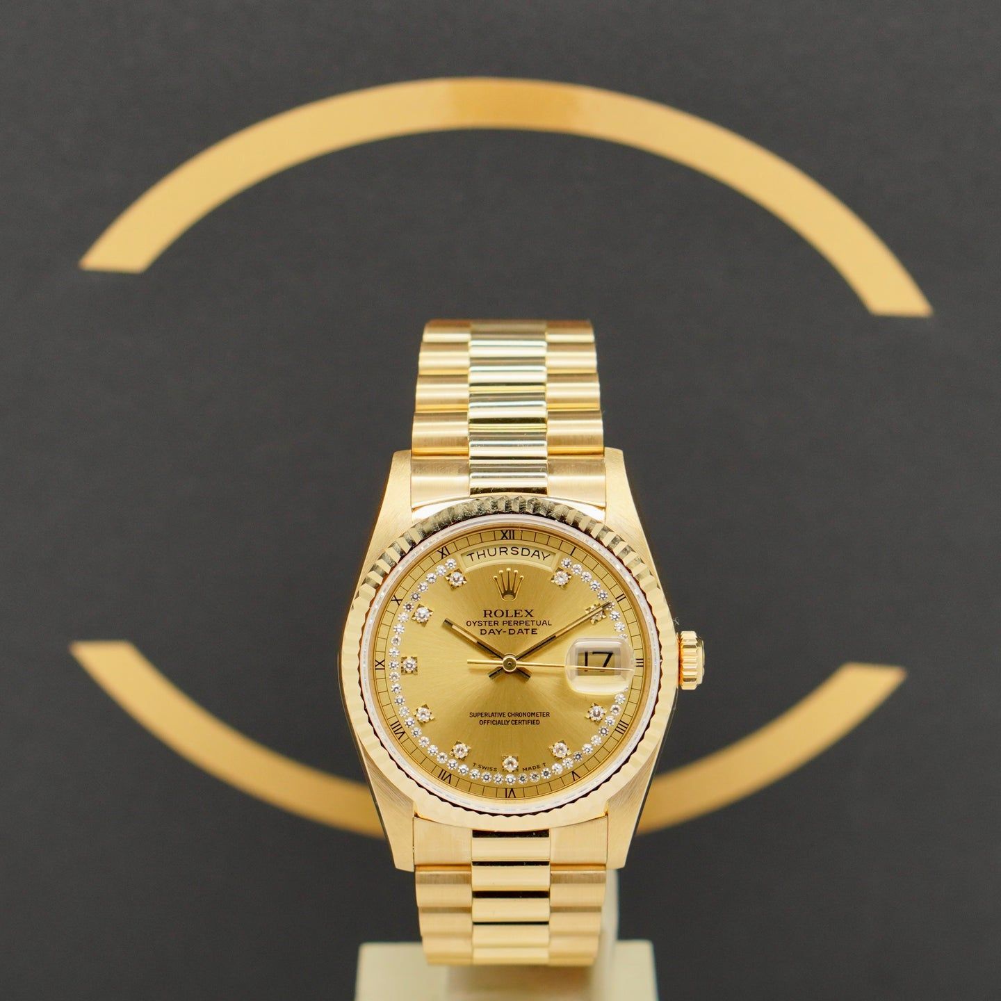 Rolex Day-Date 36 18238 (1989) - Champagne wijzerplaat 36mm Geelgoud (1/7)