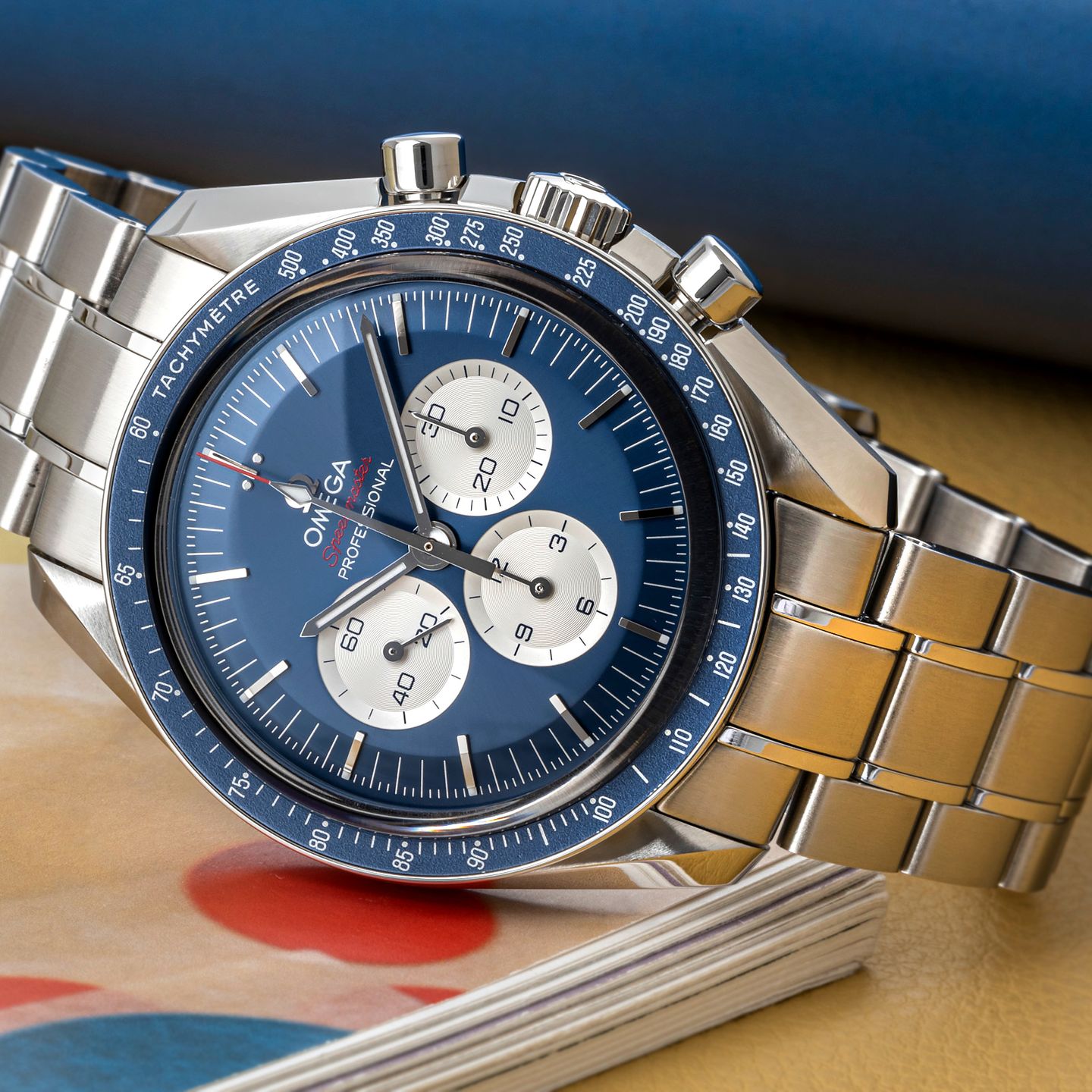 Omega Speedmaster Professional Moonwatch 522.30.42.30.03.001 (Onbekend (willekeurig serienummer)) - Blauw wijzerplaat 42mm Staal (2/8)