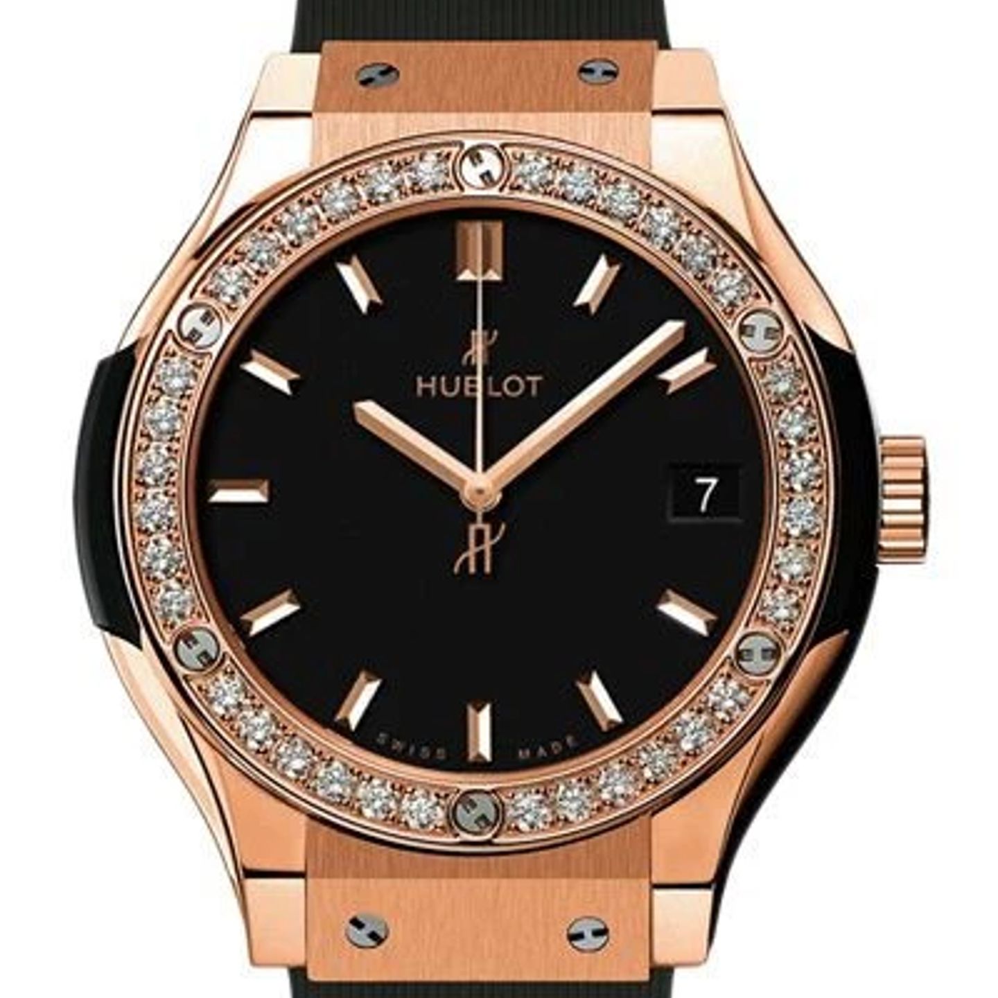 Hublot Classic Fusion Quartz 581.OX.1181.RX.1104 (2024) - Zwart wijzerplaat 33mm Roségoud (1/2)