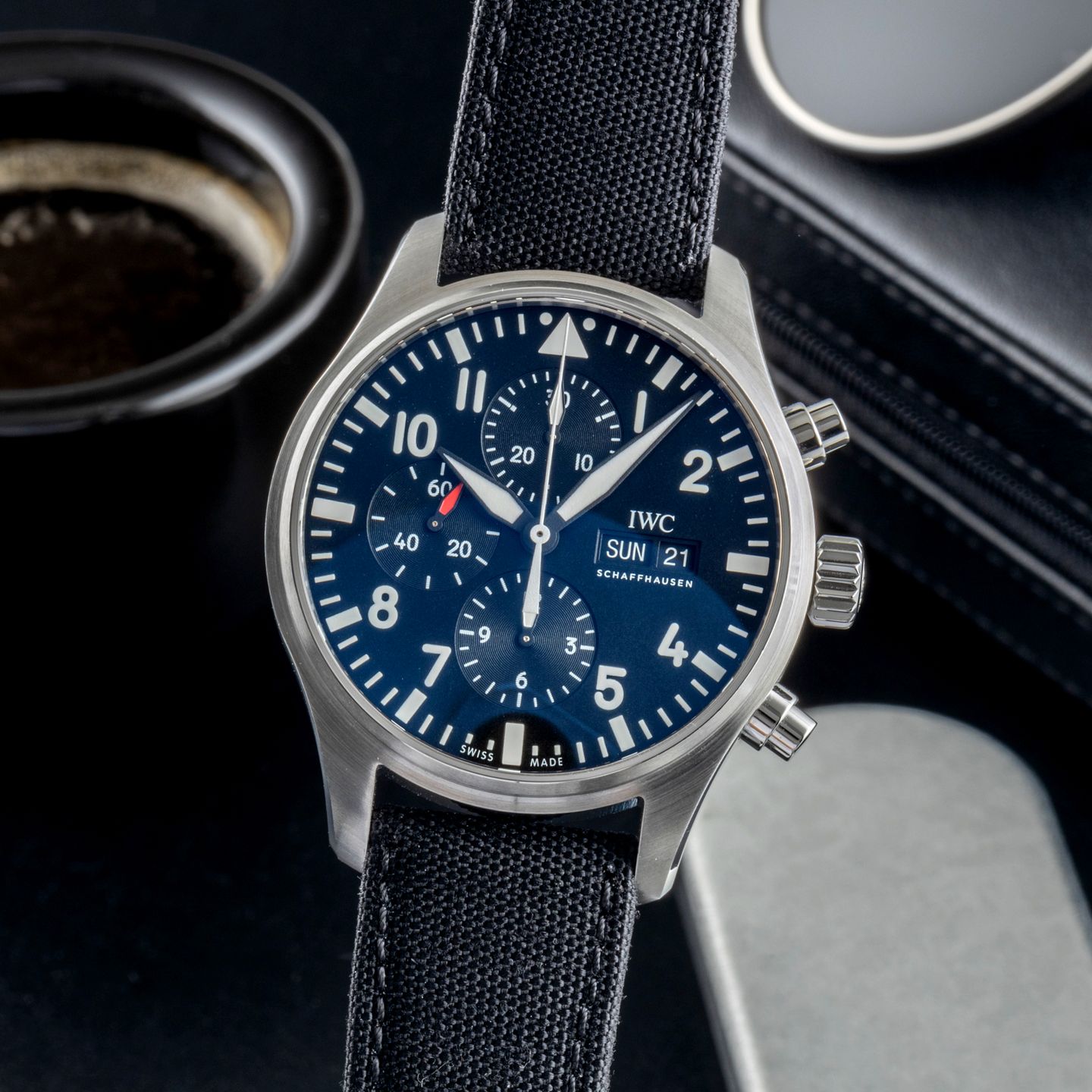 IWC Pilot Chronograph IW377709 (Unknown (random serial)) - Black dial 43 mm Steel case (3/8)