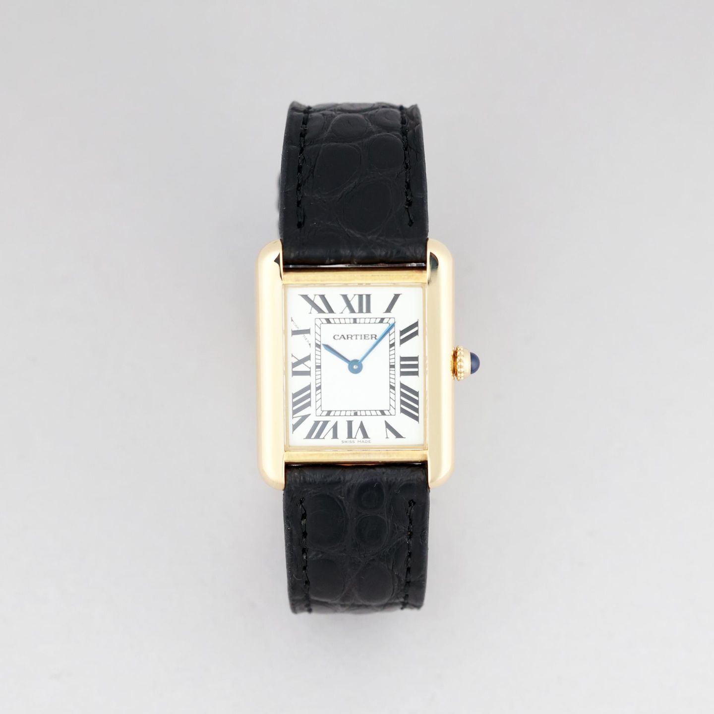 Cartier Tank Solo 2743 (2007) - White dial 24 mm Yellow Gold case (1/8)