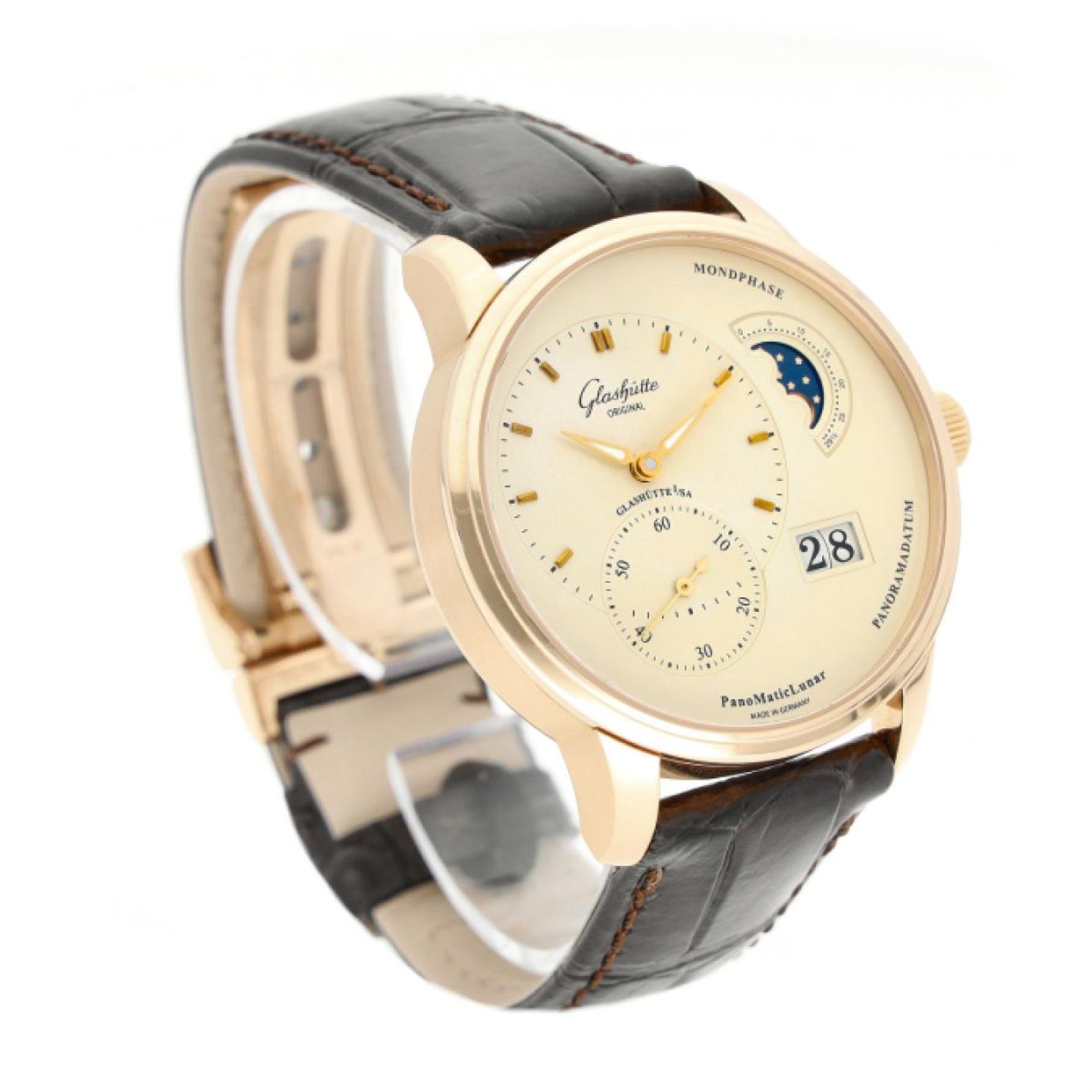 Glashütte Original Senator Karrée 1-22-02-51-51-04 (2014) - Silver dial 40 mm Rose Gold case (3/5)