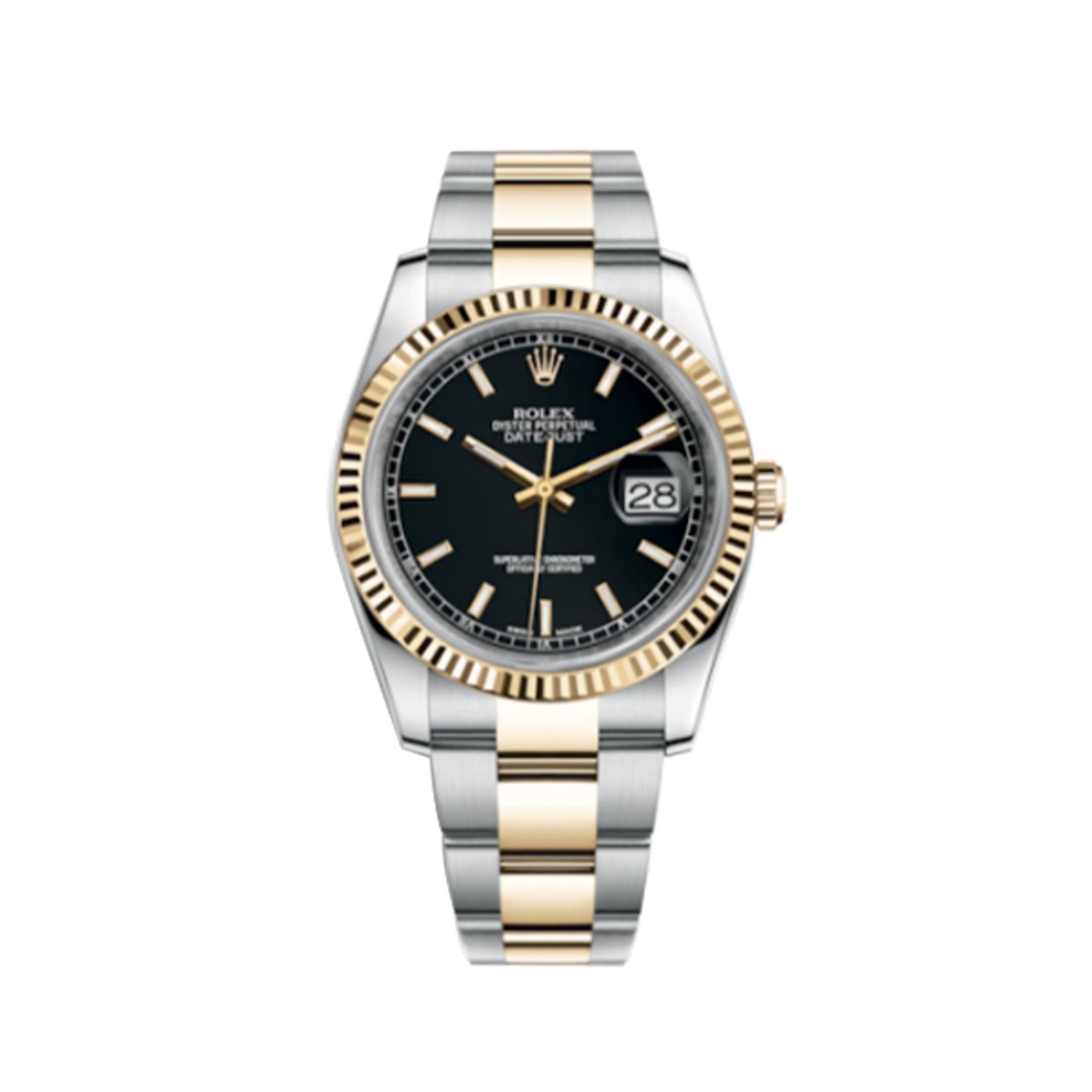 Rolex Datejust 36 116233 (2017) - Zwart wijzerplaat 36mm Goud/Staal (1/8)