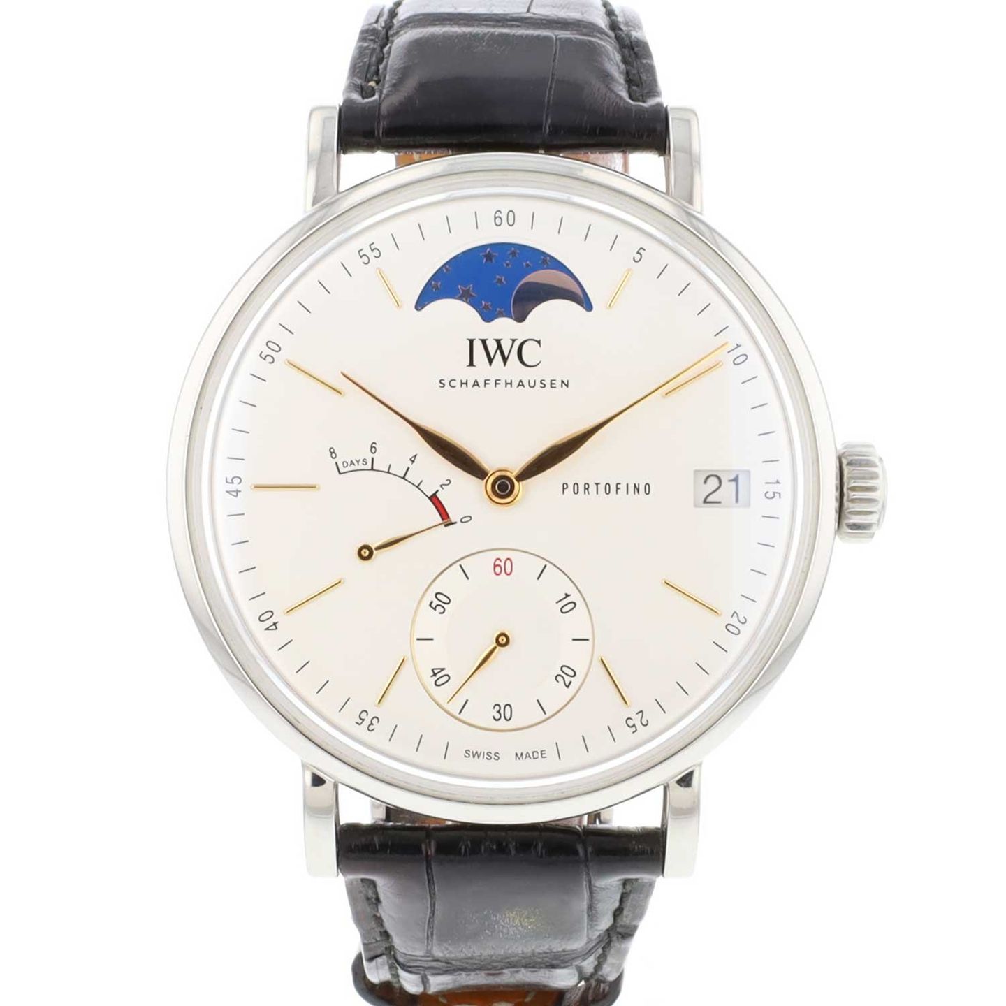 IWC Portofino Hand-Wound IW516401 (2016) - Zilver wijzerplaat 45mm Staal (1/6)