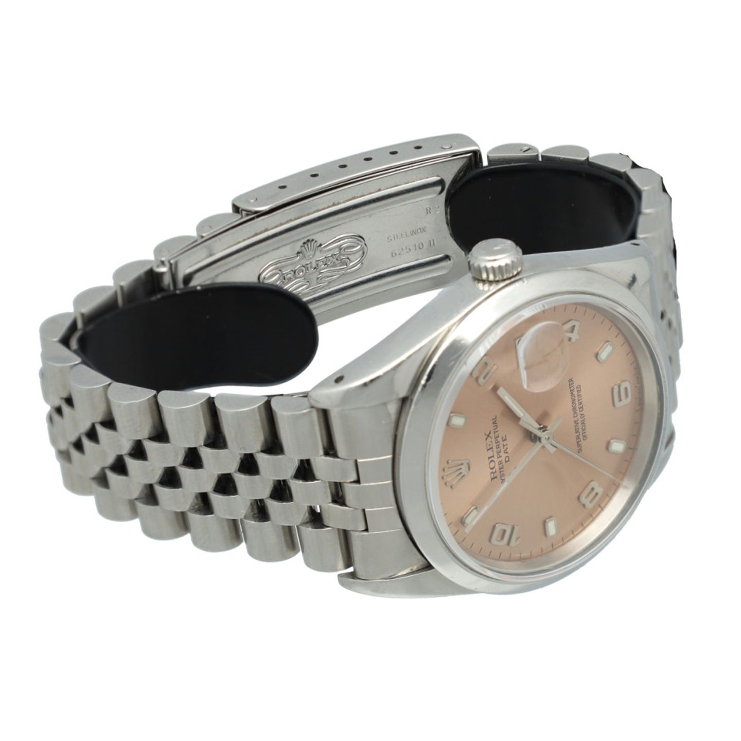 Rolex Oyster Perpetual Date 15200 (1989) - Roze wijzerplaat 34mm Staal (6/14)