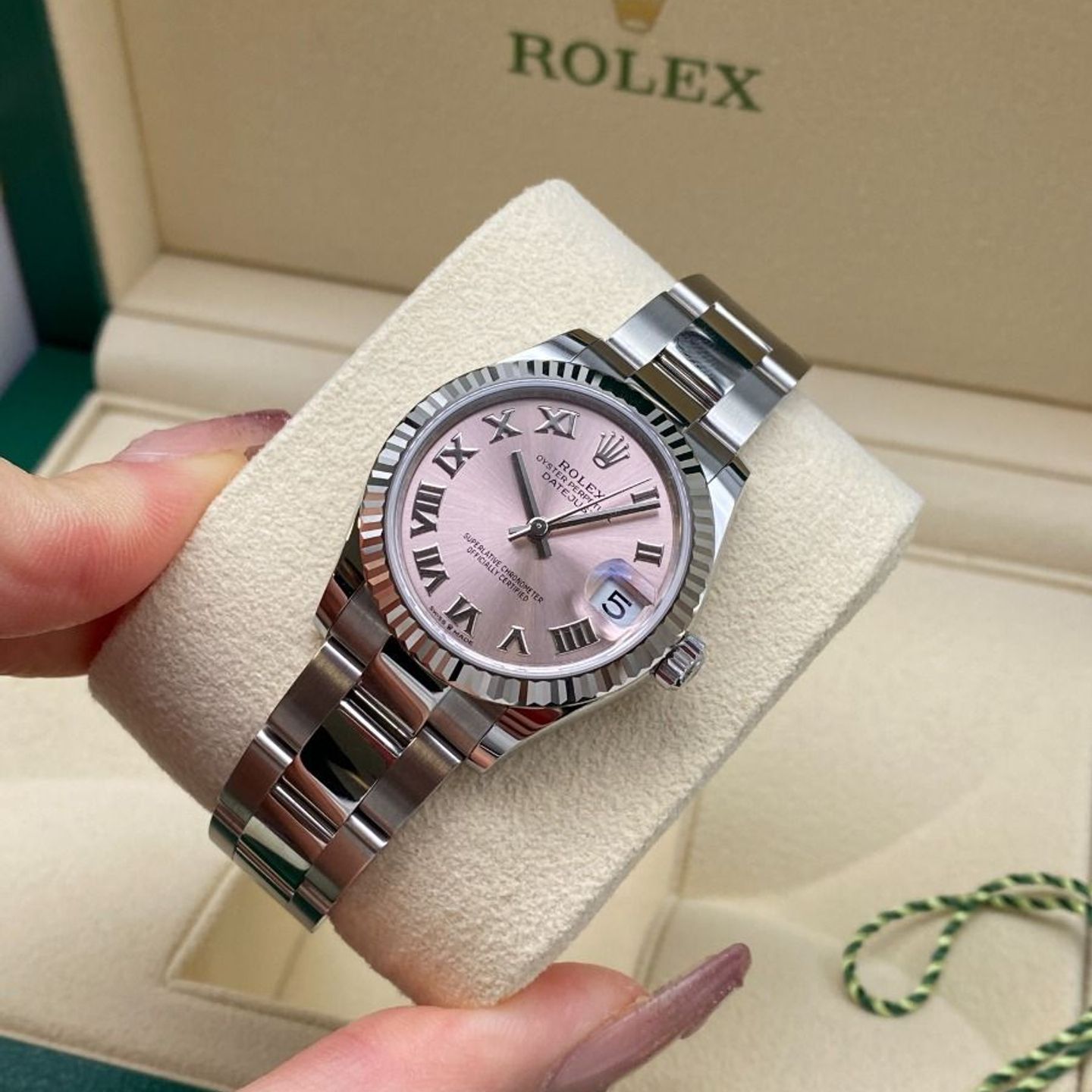 Rolex Datejust 31 278274 (2024) - Roze wijzerplaat 31mm Staal (8/8)