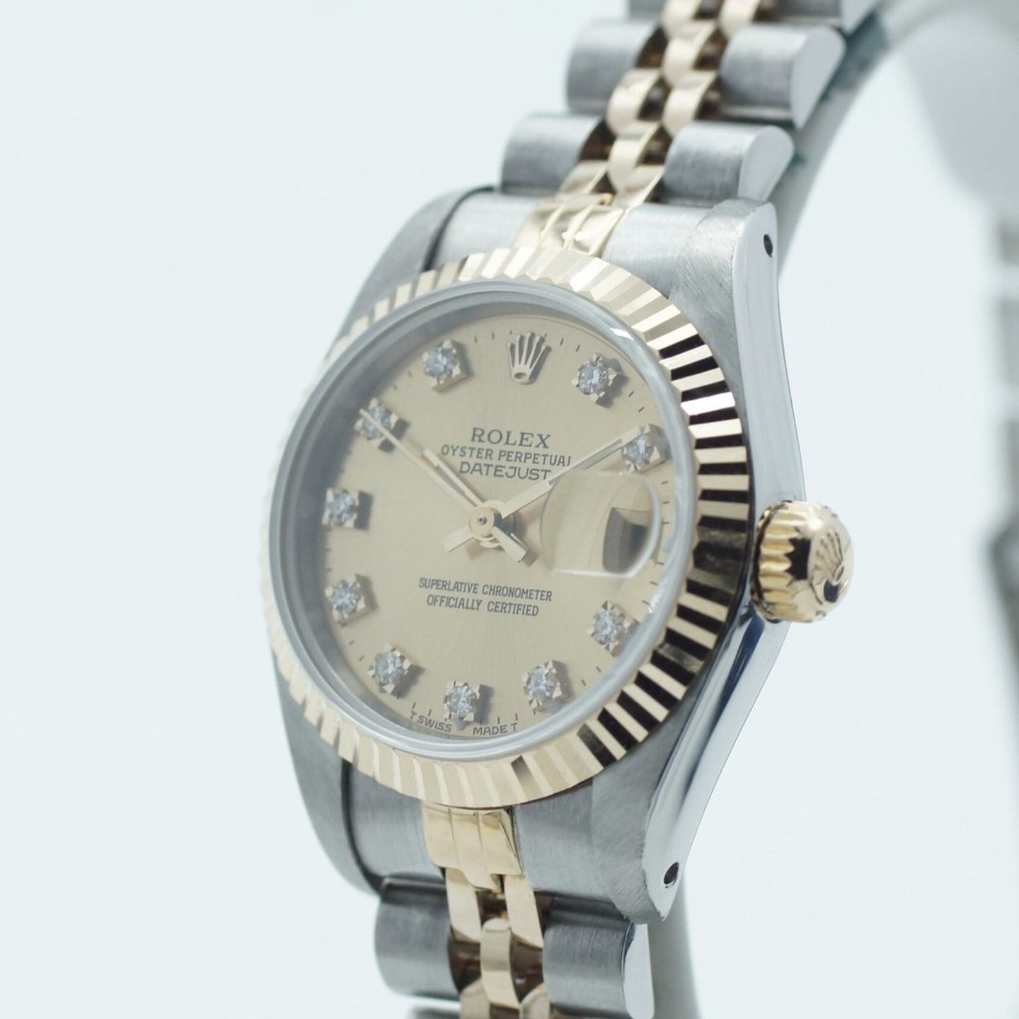 Rolex Lady-Datejust 69173 (1993) - Champagne dial 26 mm Gold/Steel case (3/8)