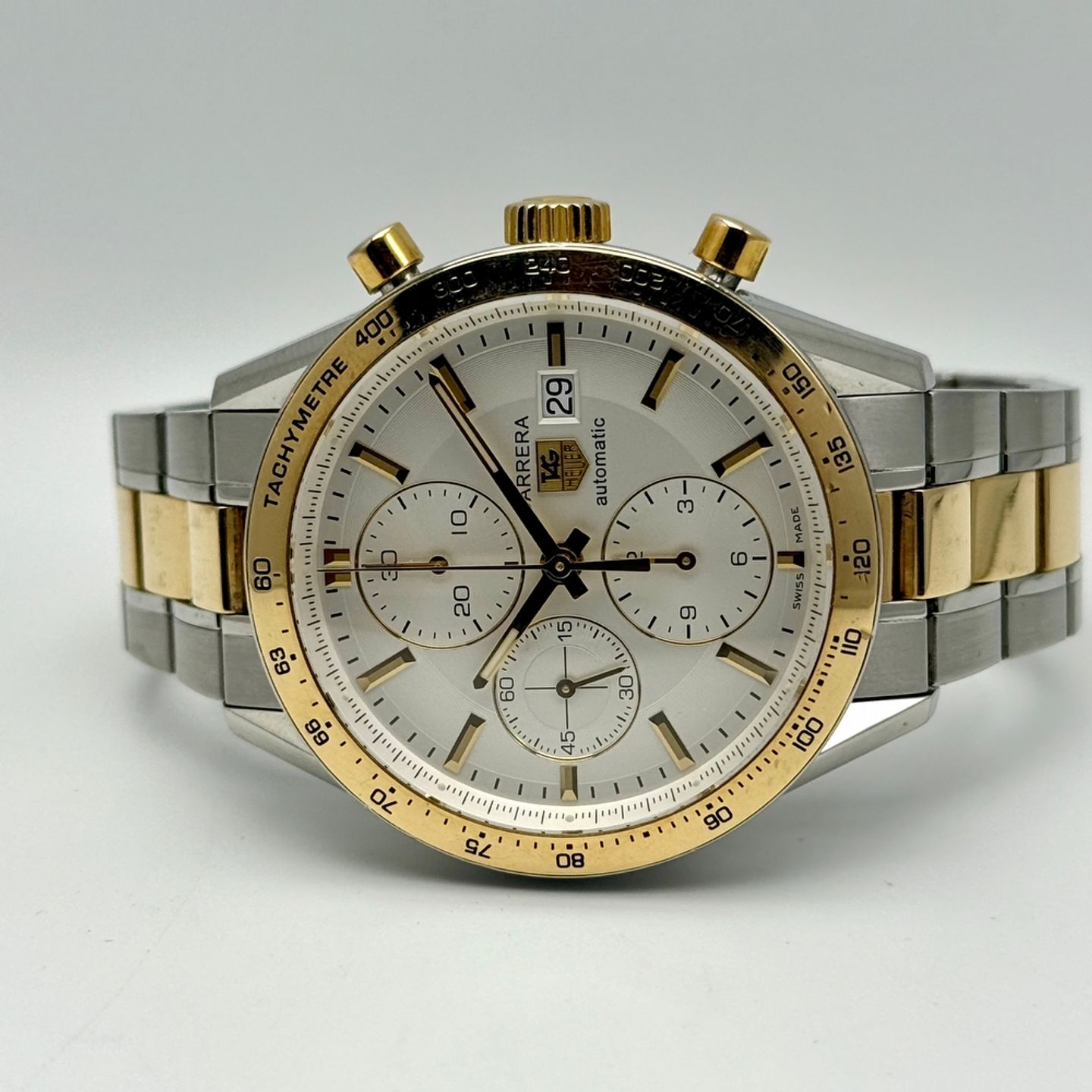 TAG Heuer Carrera Calibre 16 CV2050.BD0789 (Onbekend (willekeurig serienummer)) - Zilver wijzerplaat 41mm Goud/Staal (2/8)