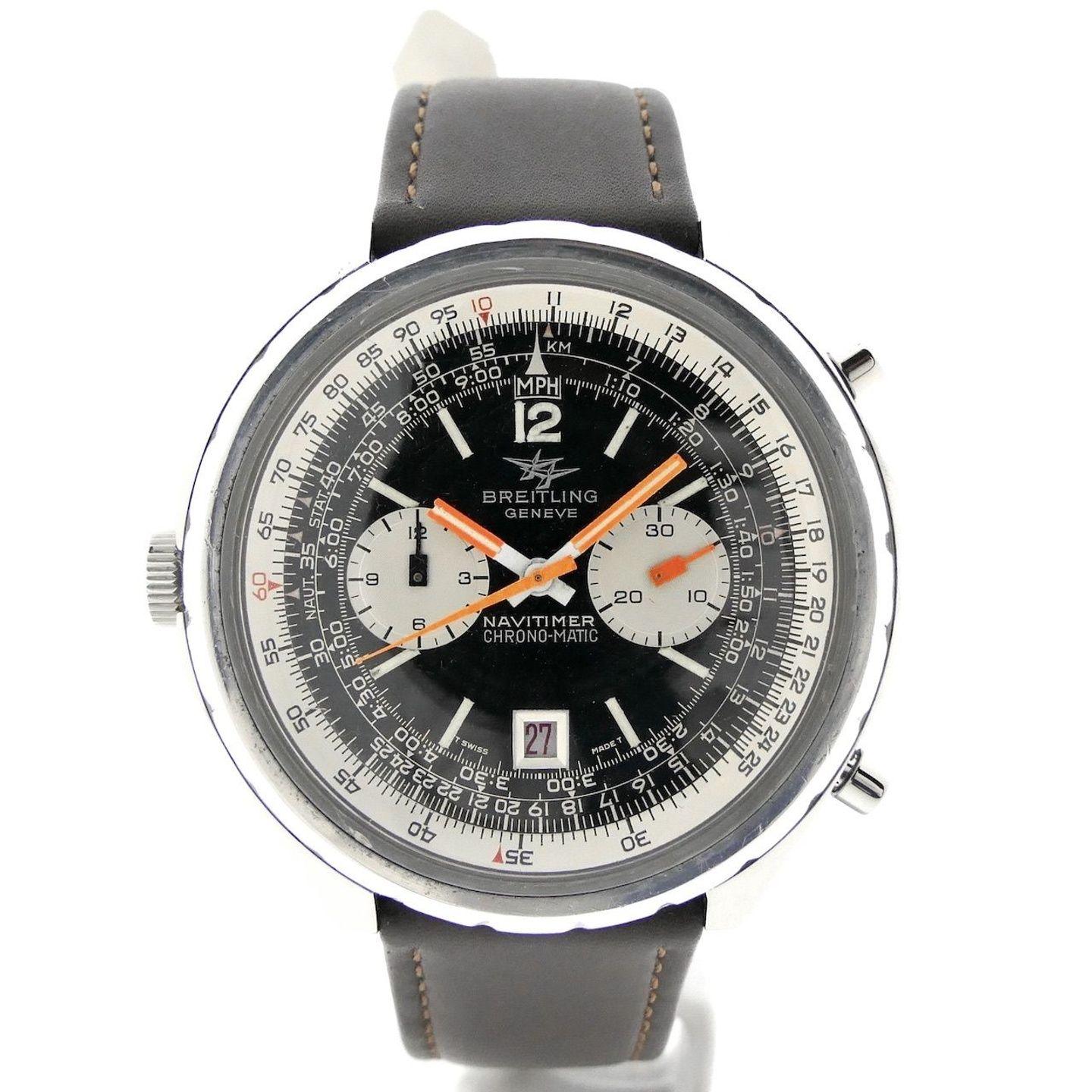 Breitling Chrono-Matic 1806 (1972) - Zwart wijzerplaat 49mm Staal (1/8)