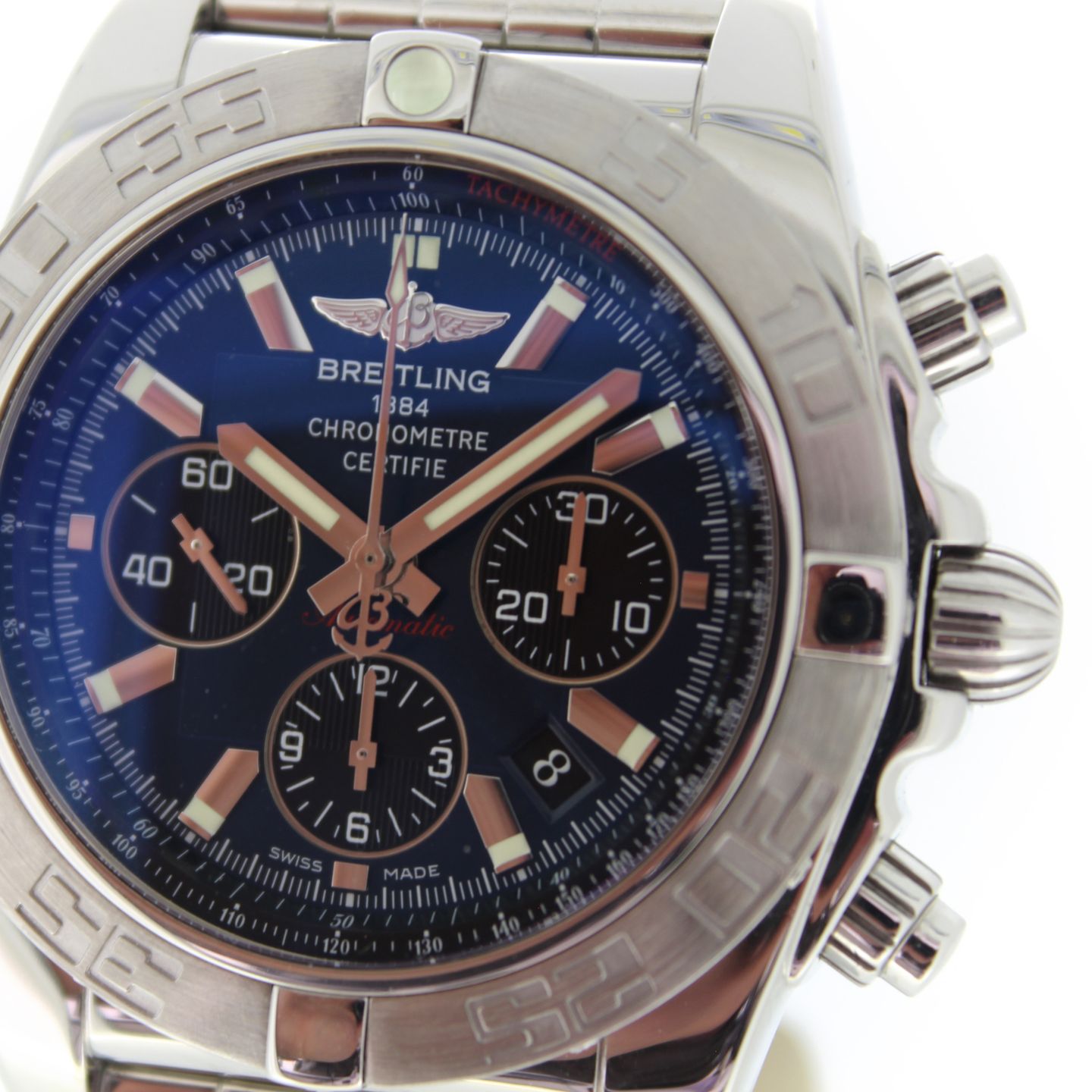 Breitling Chronomat 44 AB0110121C1A1 (2015) - Blue dial 44 mm Steel case (6/6)