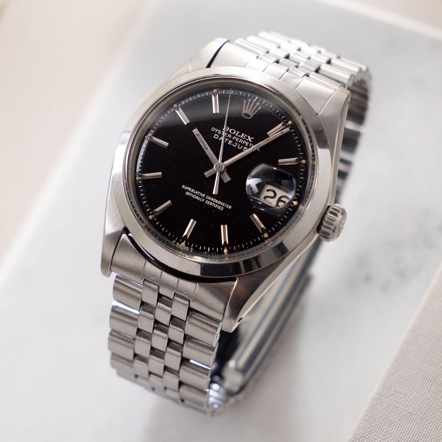 Rolex Datejust 1600 (1968) - Black dial 36 mm Steel case (1/8)
