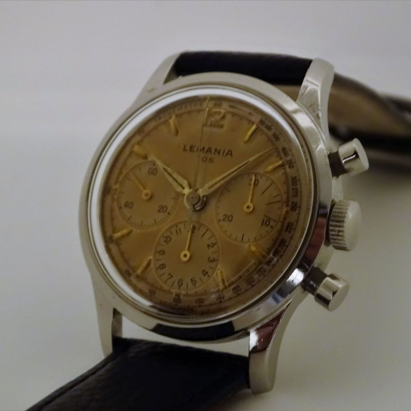 Lemania Vintage 804/2 (1955) - Champagne dial 33 mm Steel case (8/8)