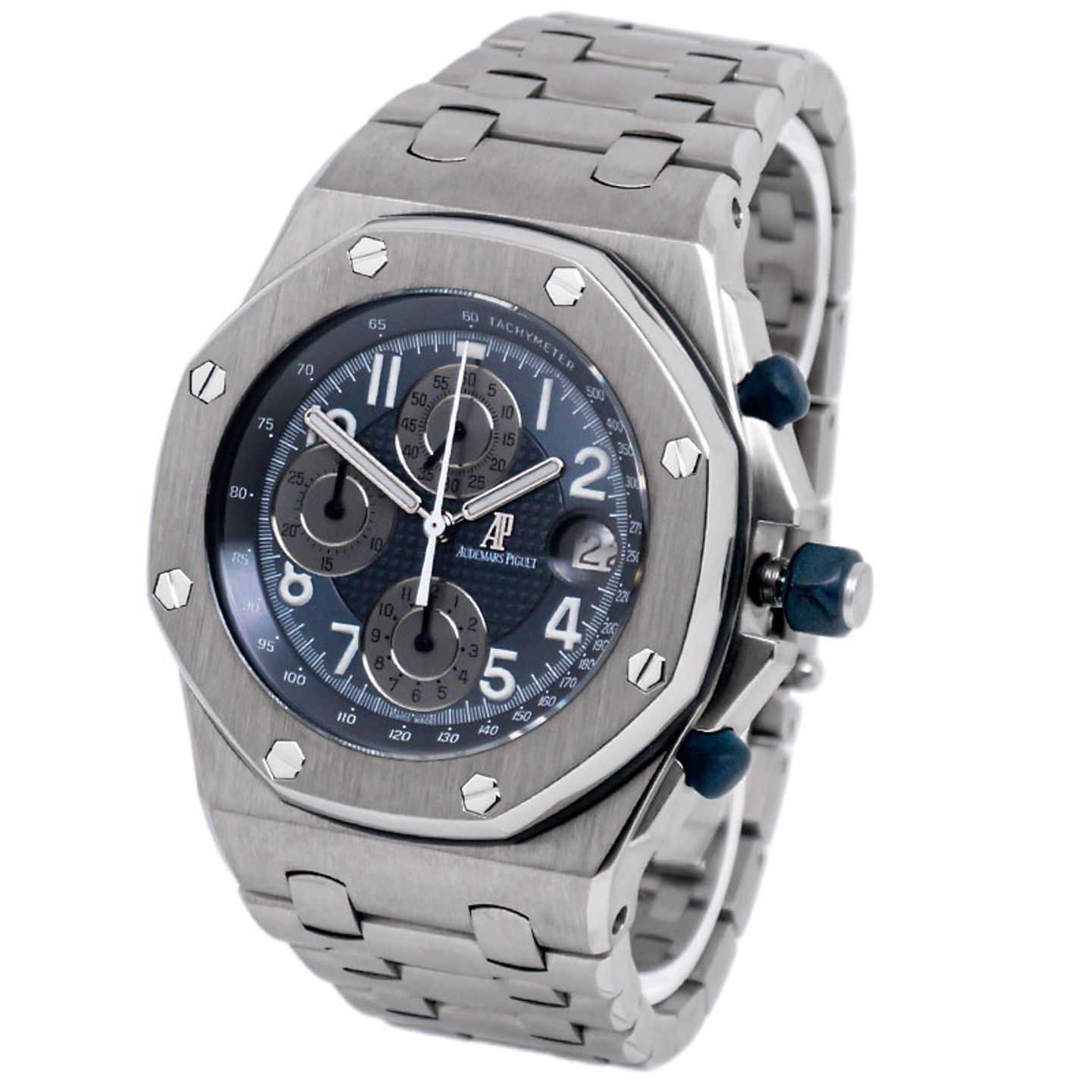 Audemars Piguet Royal Oak Offshore Chronograph 25721TI.OO.1000TI.02 (2003) - Blauw wijzerplaat 42mm Titanium (2/7)