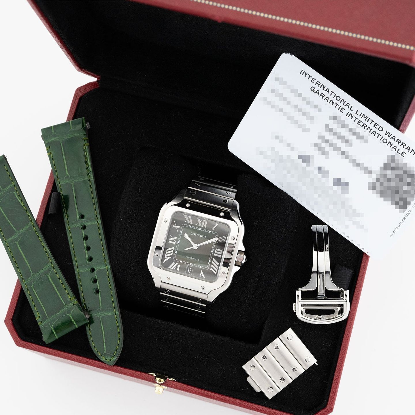 Cartier Santos WSSA0062 (2024) - Groen wijzerplaat 40mm Staal (6/6)