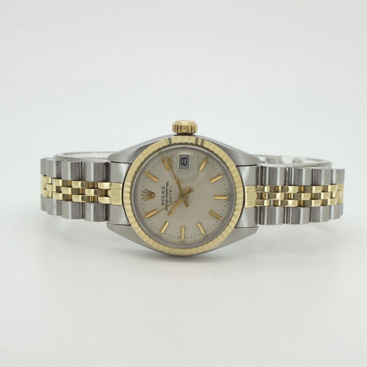 Rolex Lady-Datejust 6917 (Unknown (random serial)) - Beige dial 26 mm Gold/Steel case (3/8)