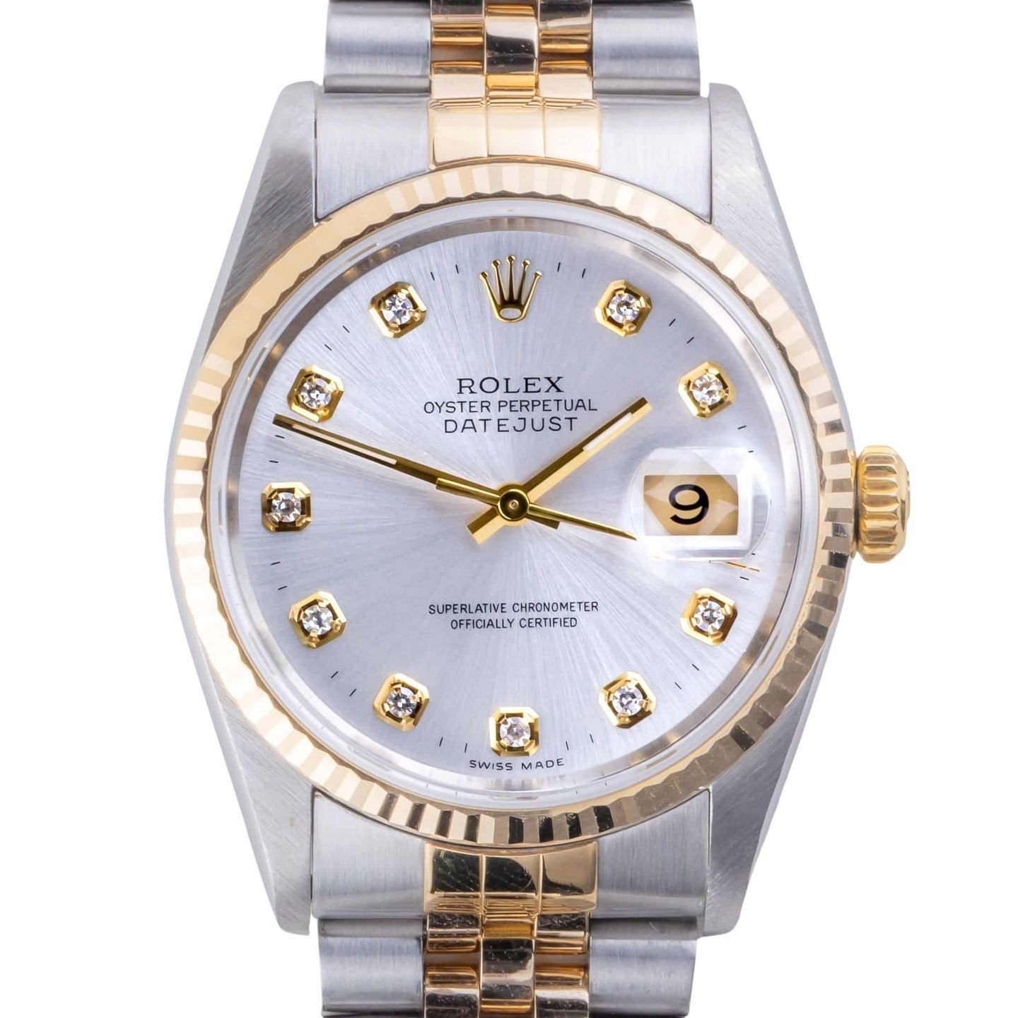 Rolex Datejust 36 16233 (1994) - Silver dial 36 mm Gold/Steel case (3/8)