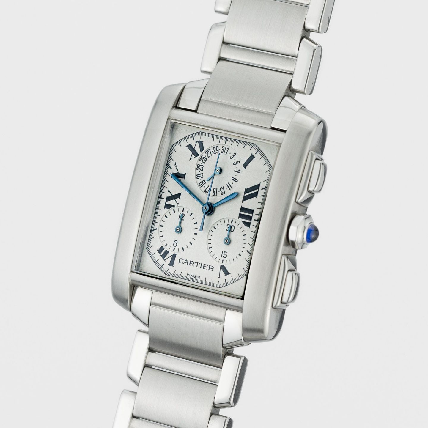 Cartier Tank Française W51001Q3 (Unknown (random serial)) - White dial 28 mm Steel case (6/7)