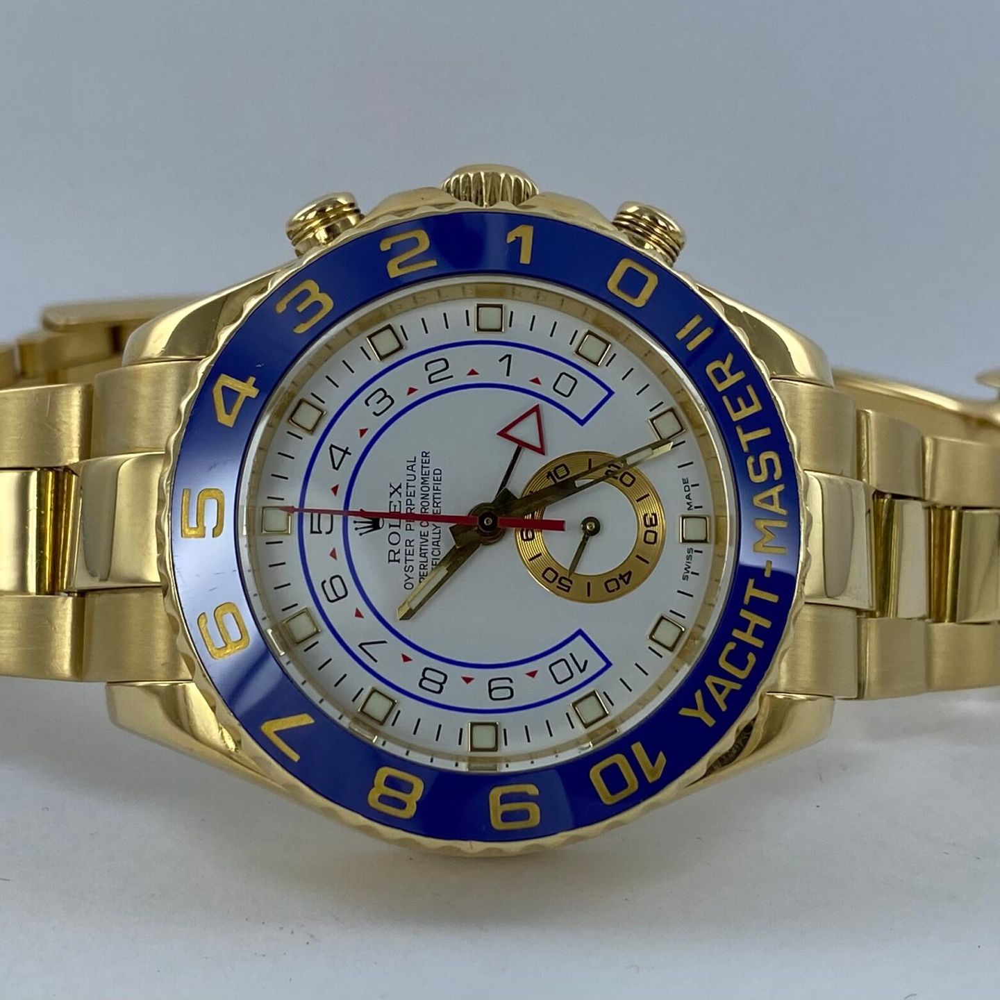 Rolex Yacht-Master II - (Unknown (random serial)) - White dial 44 mm Yellow Gold case (1/8)