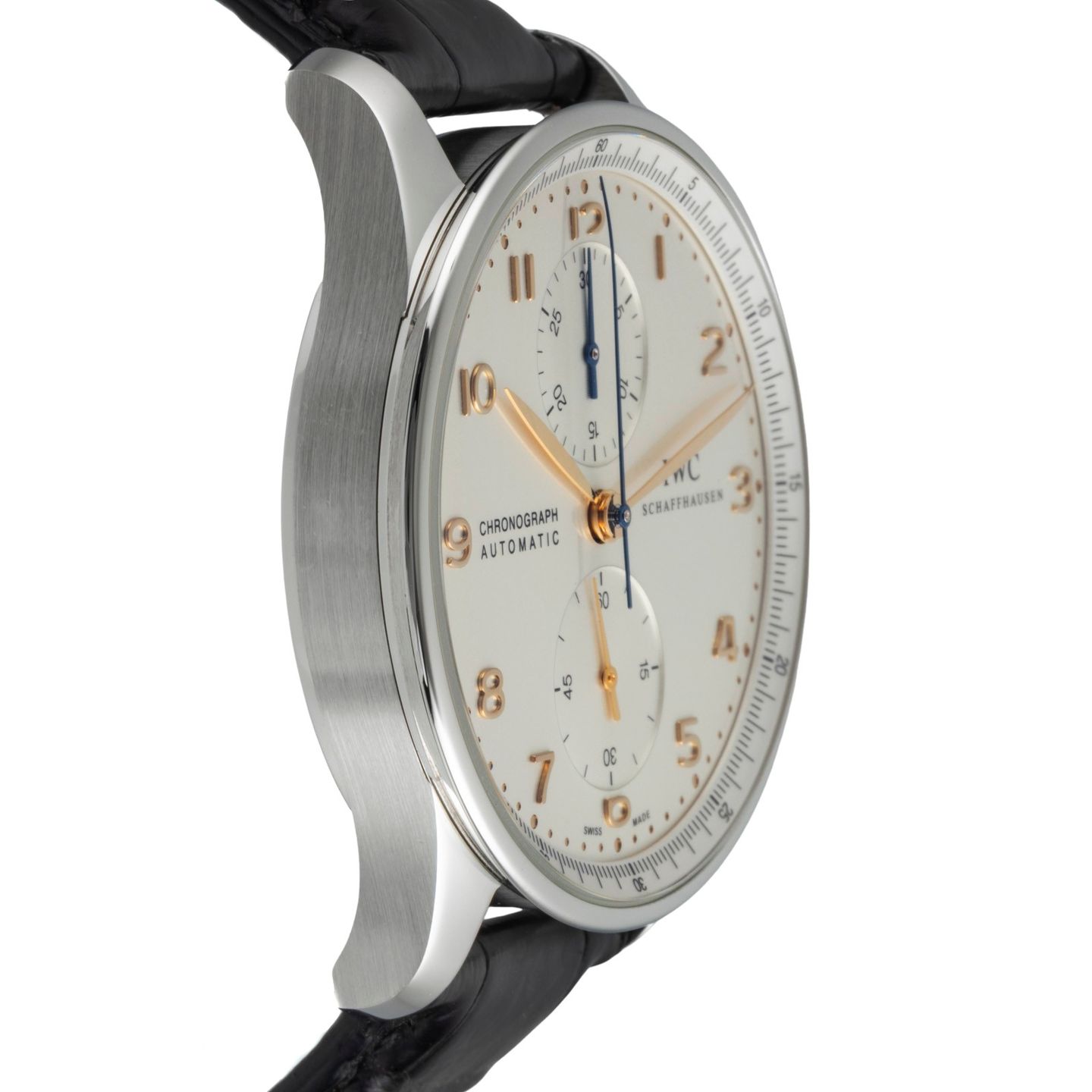 IWC Portuguese Chronograph IW371445 (Onbekend (willekeurig serienummer)) - Zilver wijzerplaat 41mm Staal (7/8)