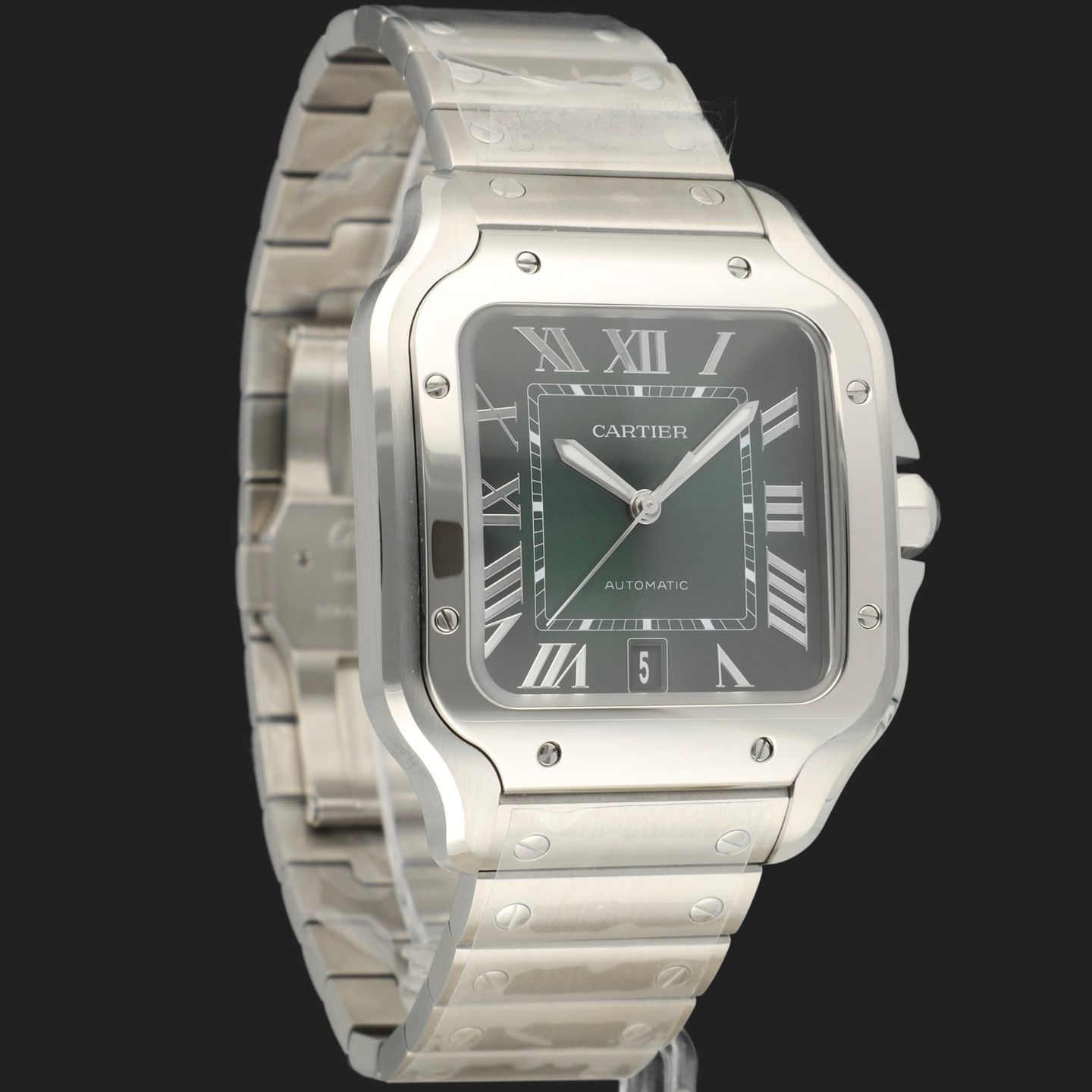 Cartier Santos WSSA0062 (2025) - Green dial 40 mm Steel case (4/8)